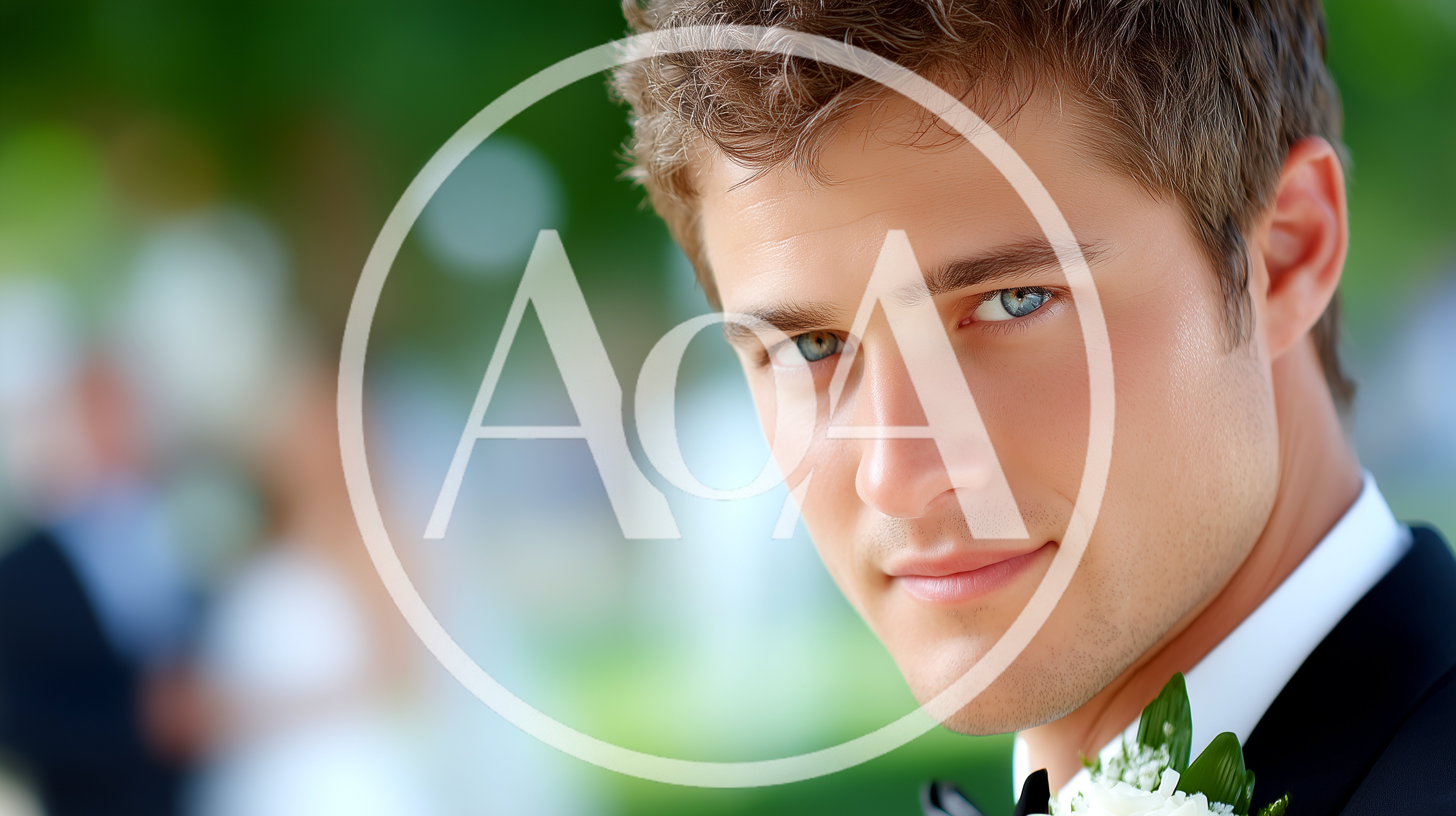 Handsome Groom Looking At Camera In Wedding Attire