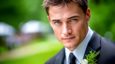Handsome Groom Portrait In A Formal Suit