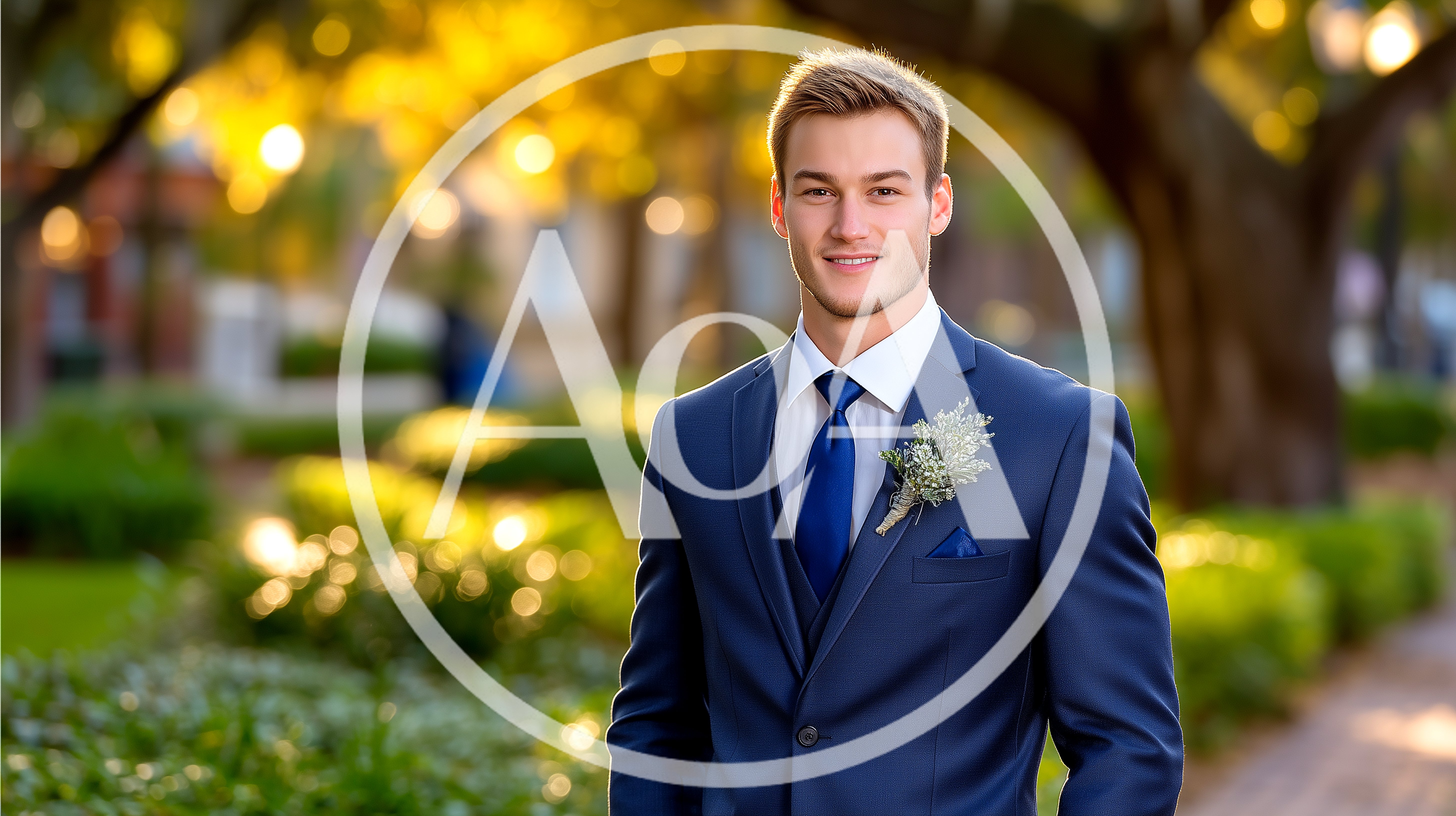 Handsome Young Man In A Formal Navy Blue Suit