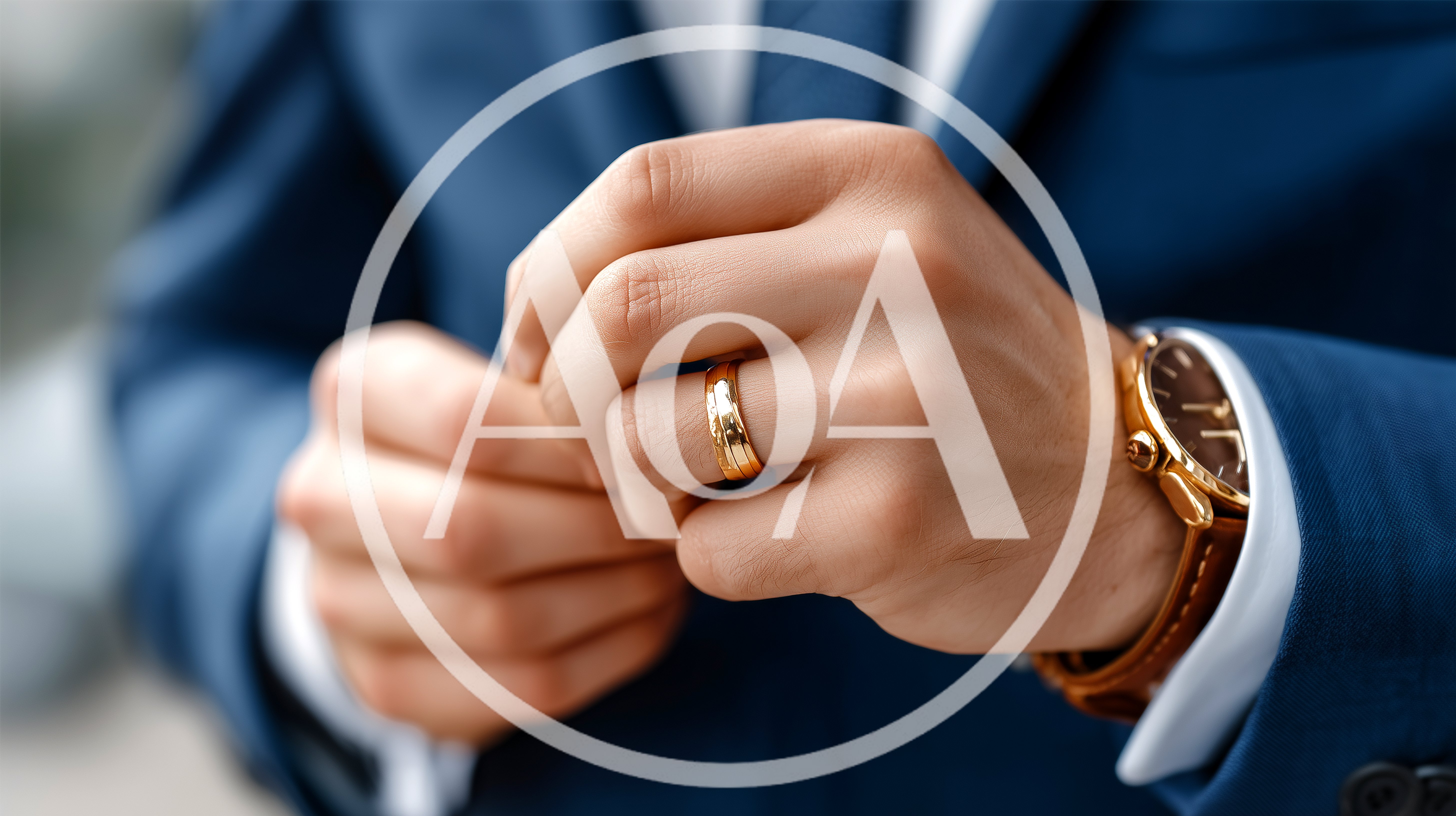 Groom Adjusting His Wedding Ring On His Finger