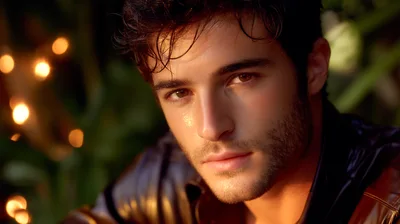 Portrait Of A Handsome Young Man With Stubble