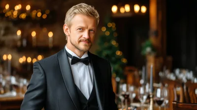 Elegant Man In Tuxedo At Formal Event