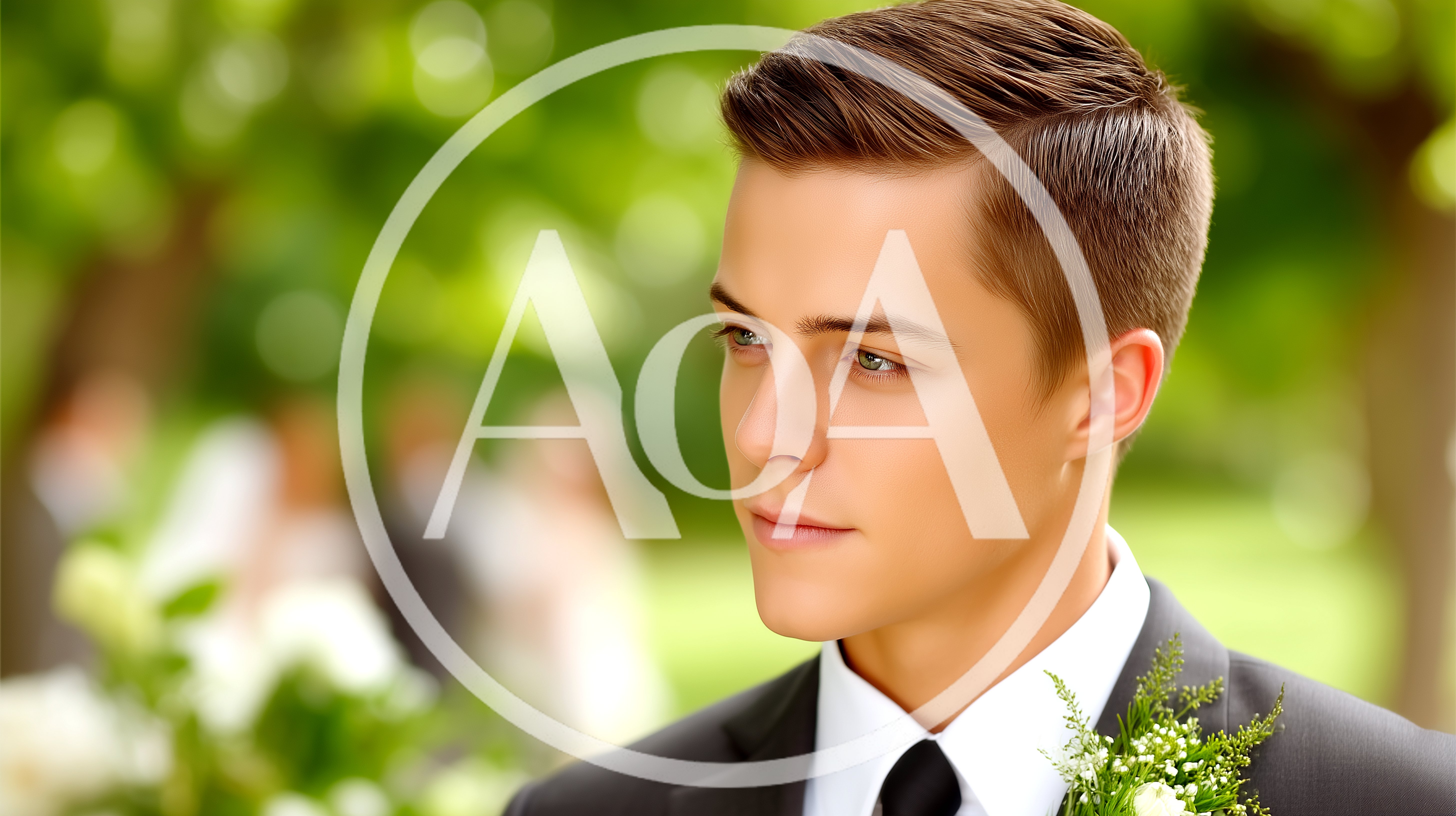 Handsome Young Groom Looking Away During Wedding Ceremony