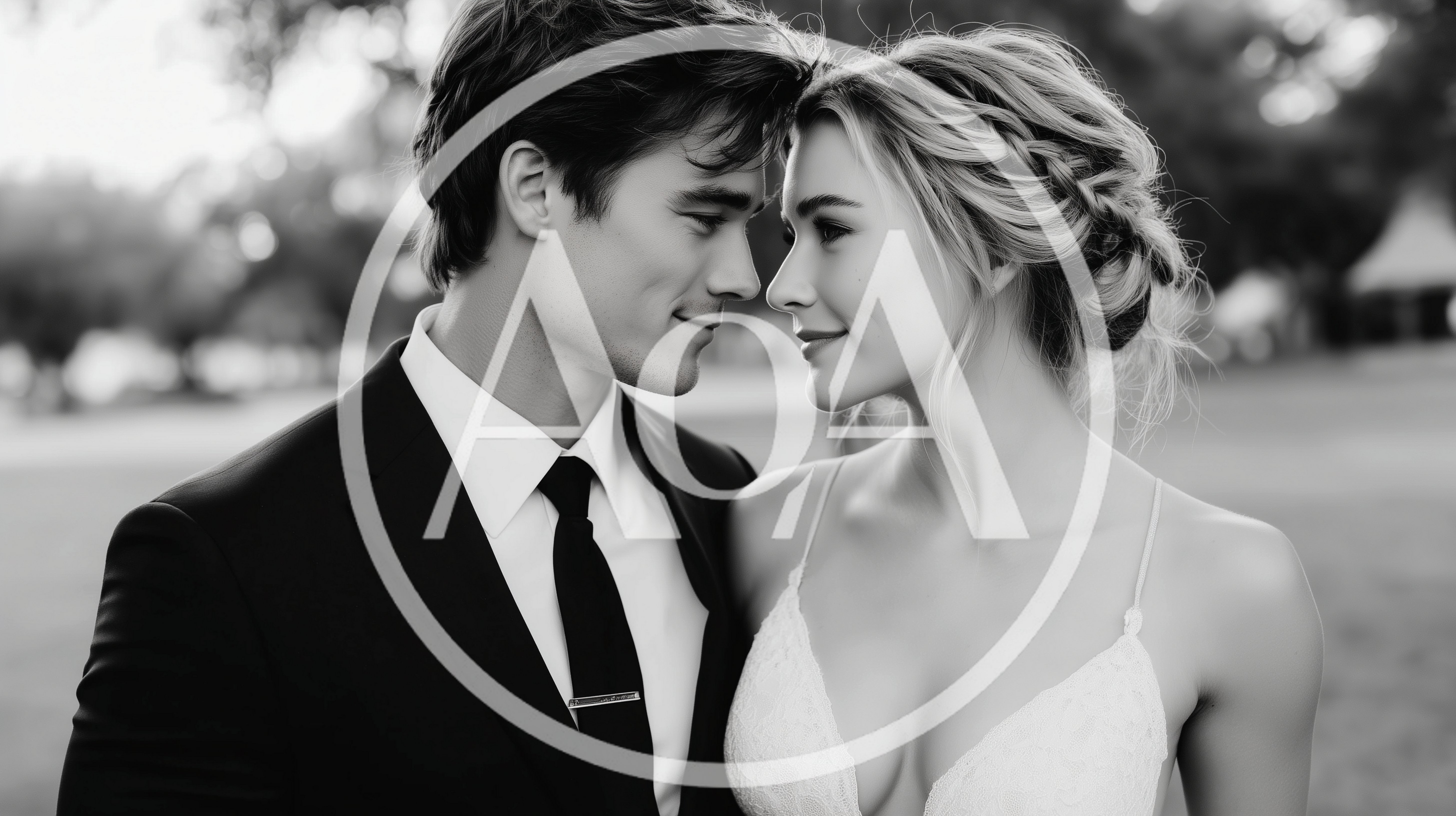 Romantic Newlywed Couple Gazing Lovingly At Each Other