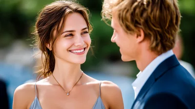 Young Couple Sharing A Romantic Moment Outdoors