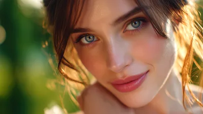 Close Up Portrait Of A Beautiful Young Woman