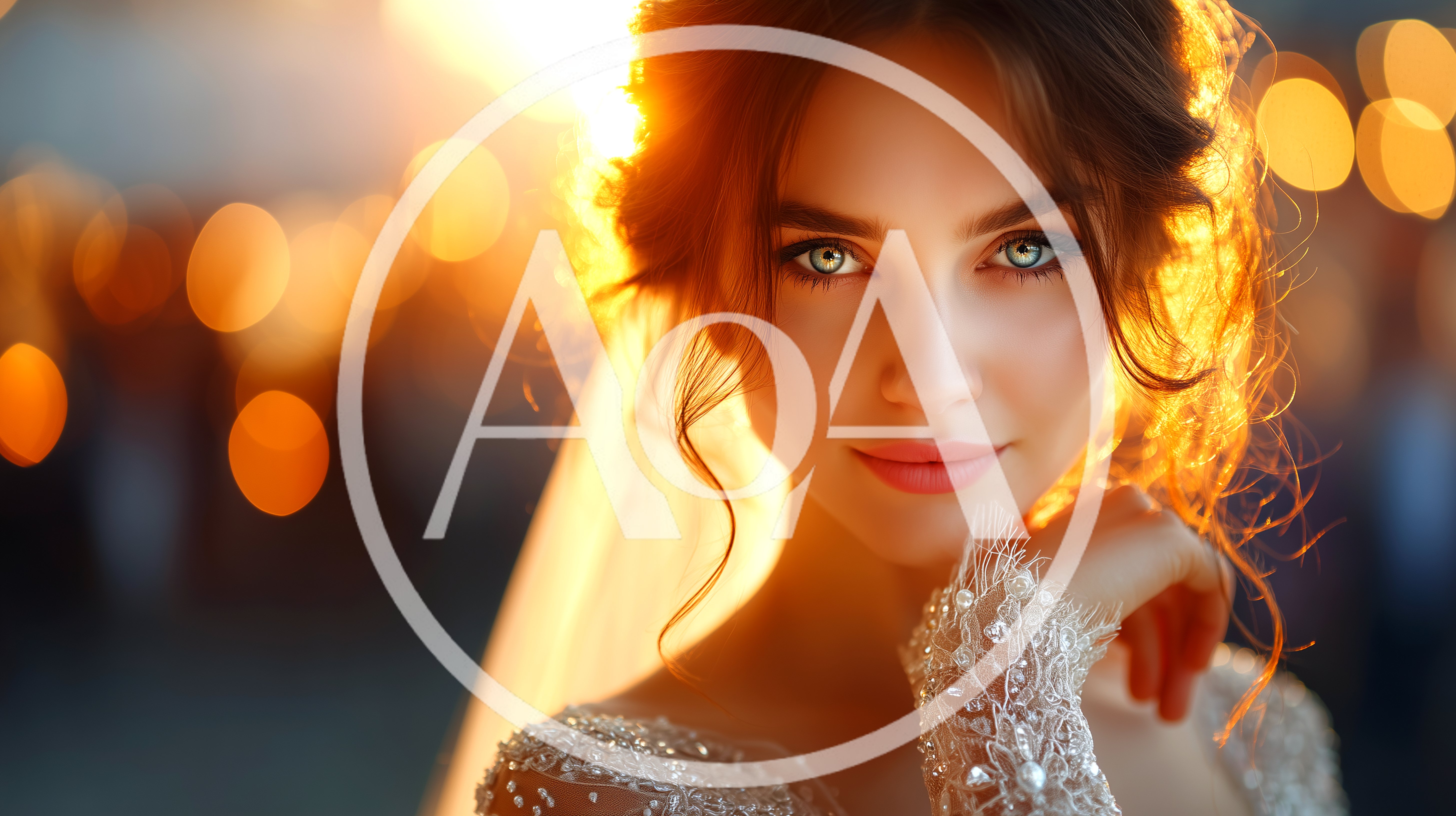 Beautiful Bride With Glowing Sunset Backlighting