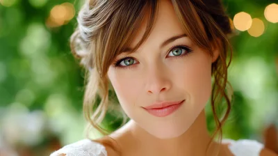 Portrait Of A Beautiful Bride With Soft Makeup
