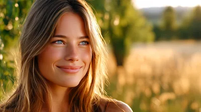 Portrait Of A Smiling Young Woman Outdoors