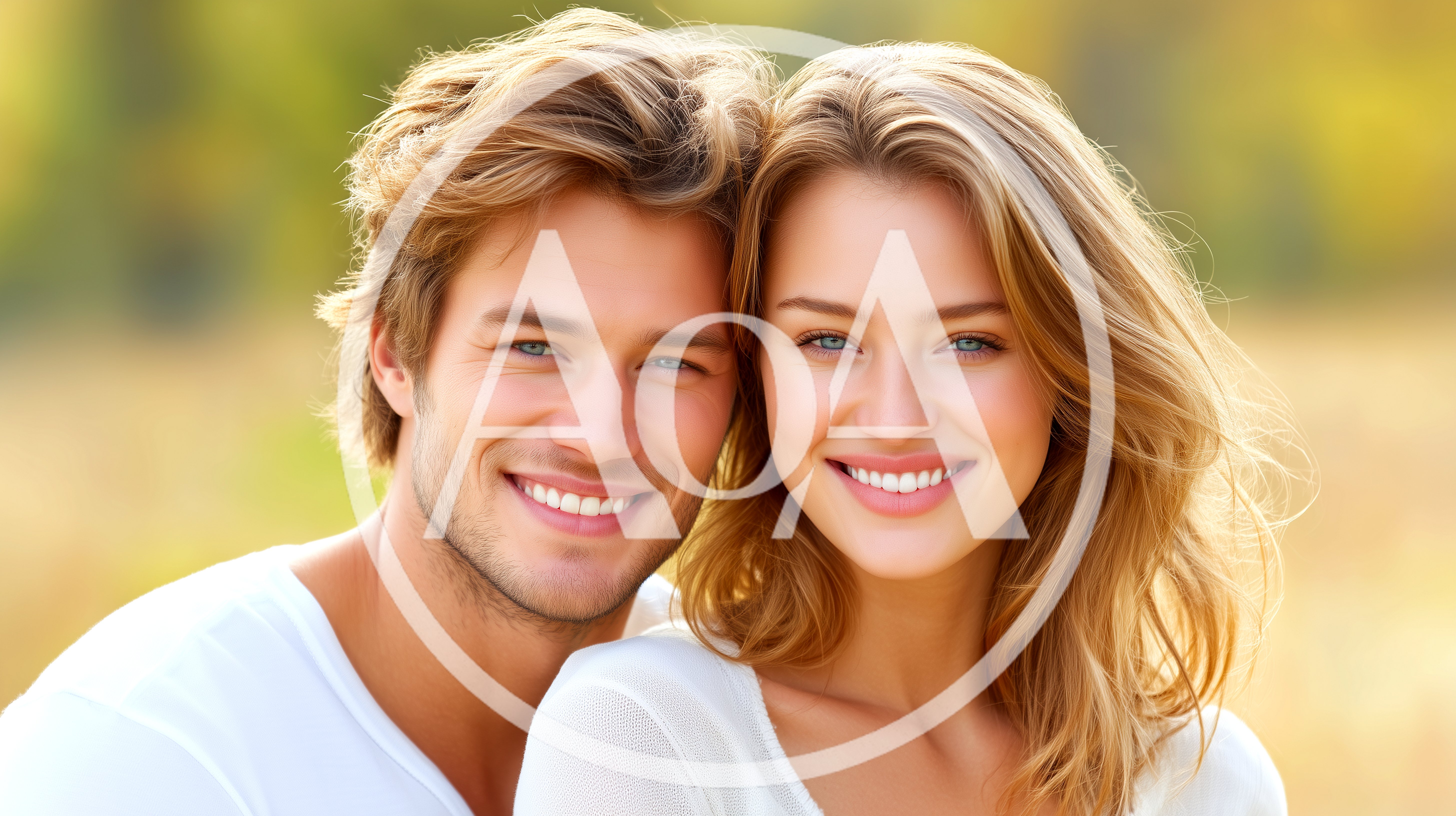 Happy Young Couple Smiling Together Outdoors