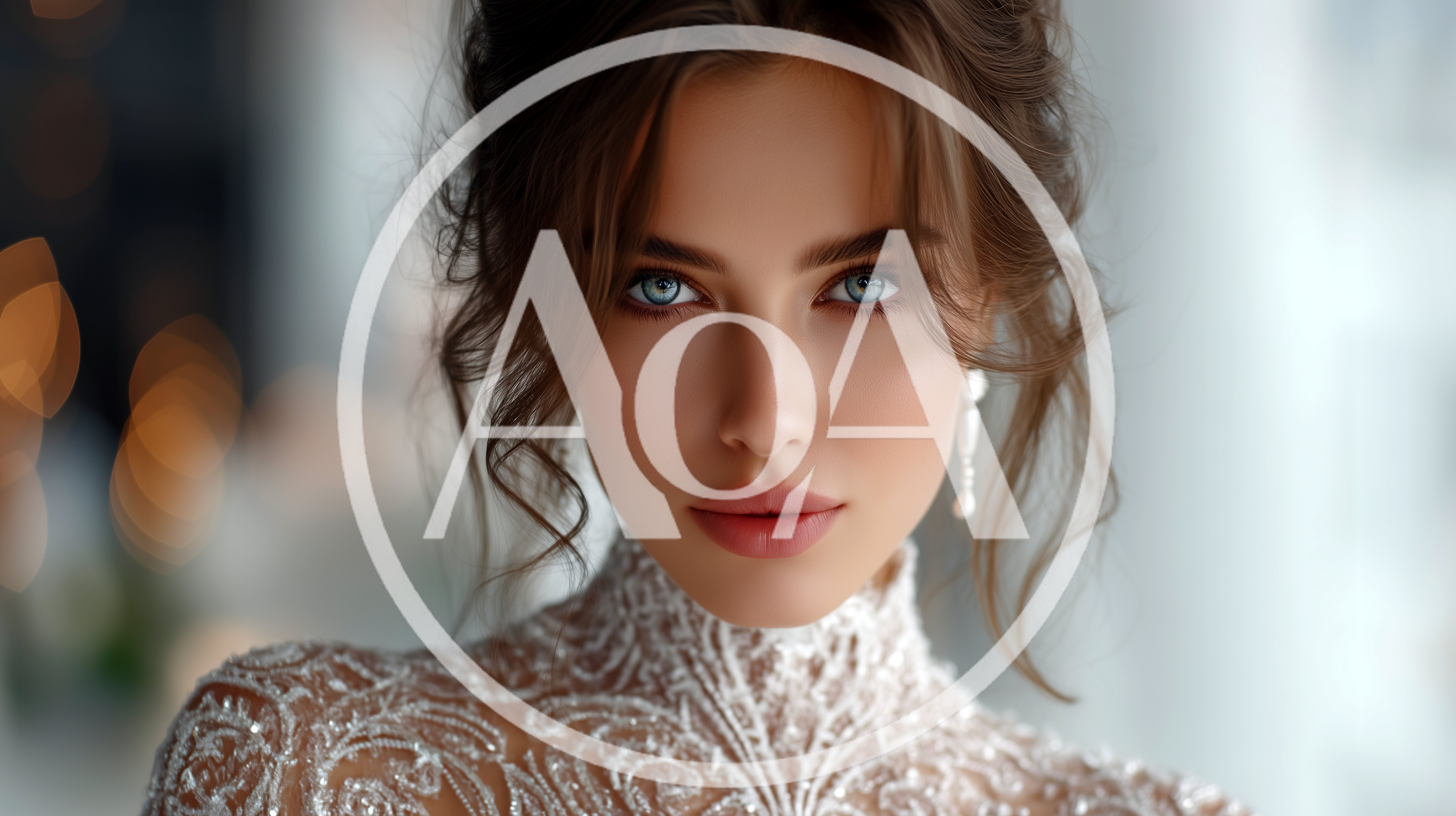 Portrait Of A Beautiful Bride In Intricate Lace Dress