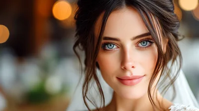 Portrait Of A Beautiful Bride With Elegant Hairstyle