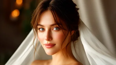 Portrait Of A Beautiful Bride With A Veil