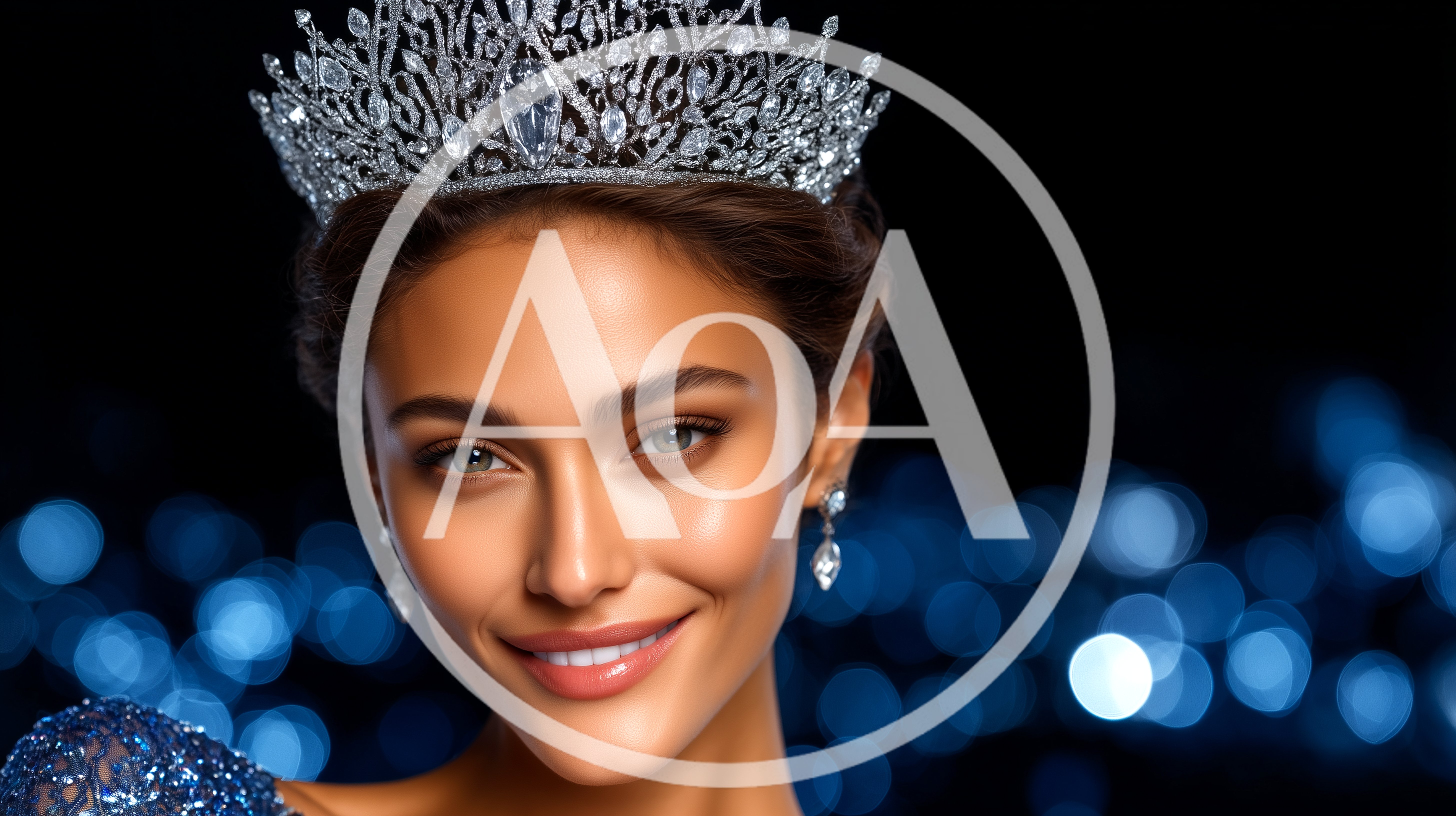 Beautiful Woman Wearing A Sparkling Diamond Crown