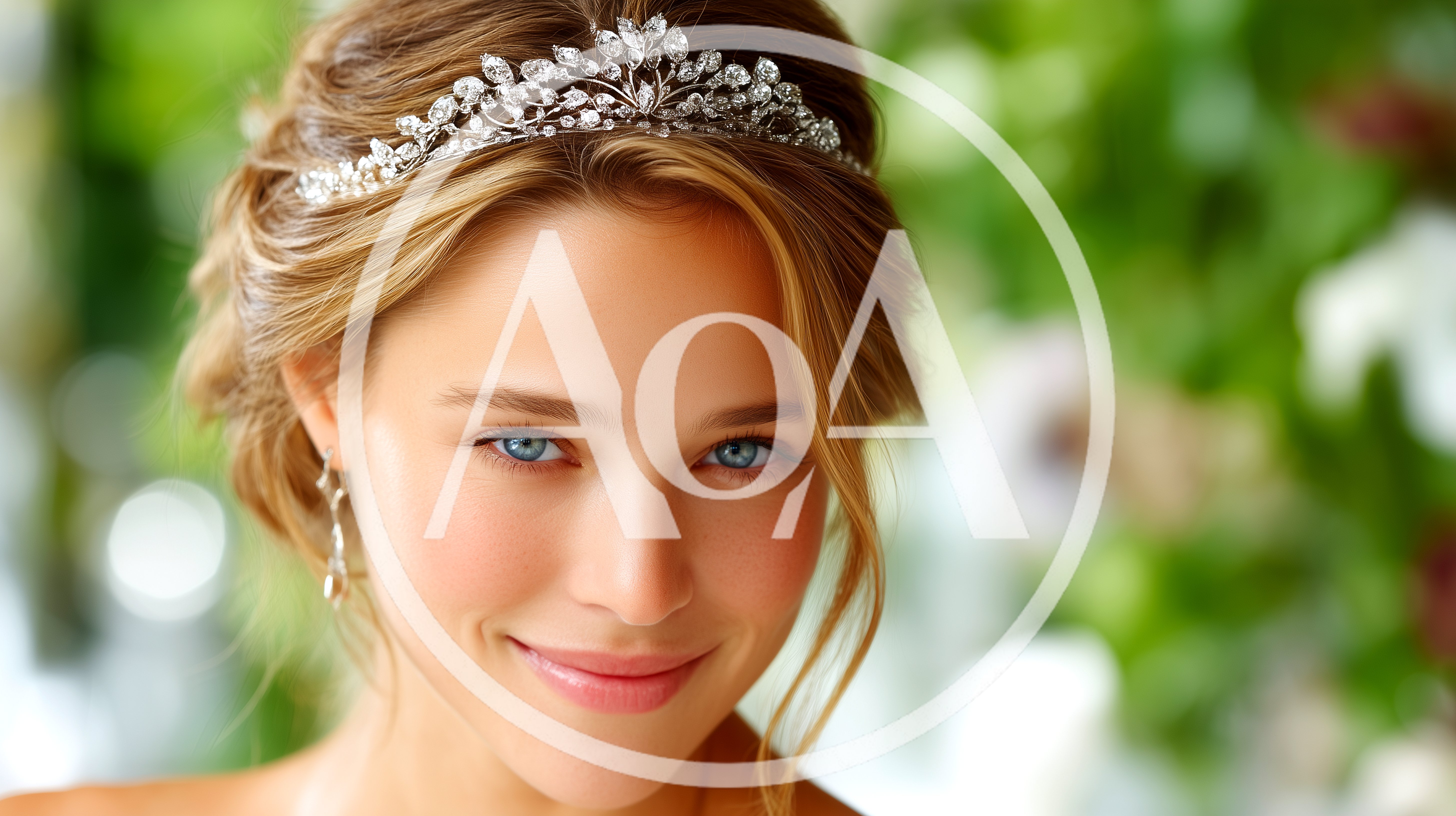 Beautiful Young Bride Wearing A Sparkling Diamond Tiara