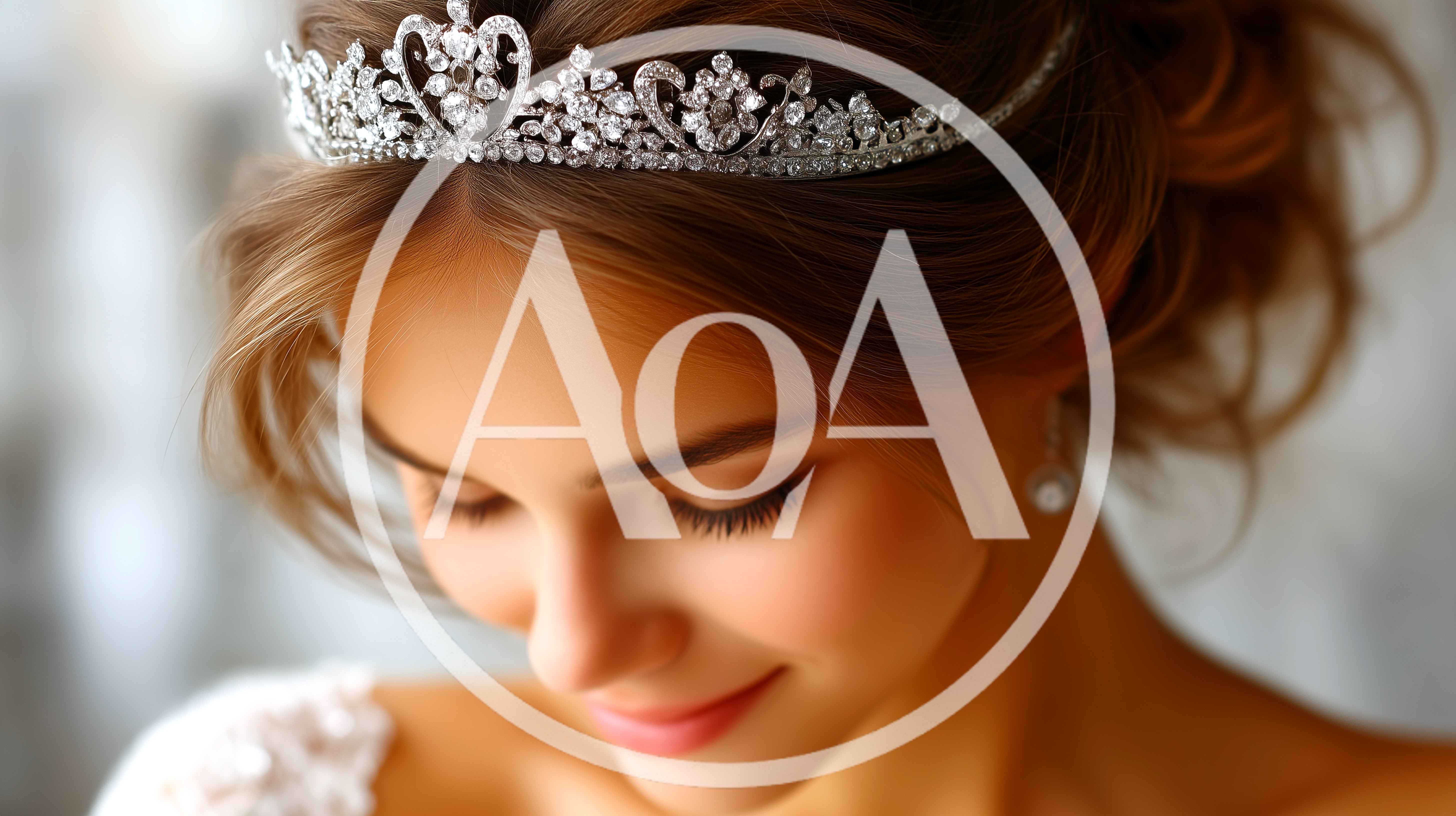 Beautiful Bride Wearing A Sparkling Diamond Tiara