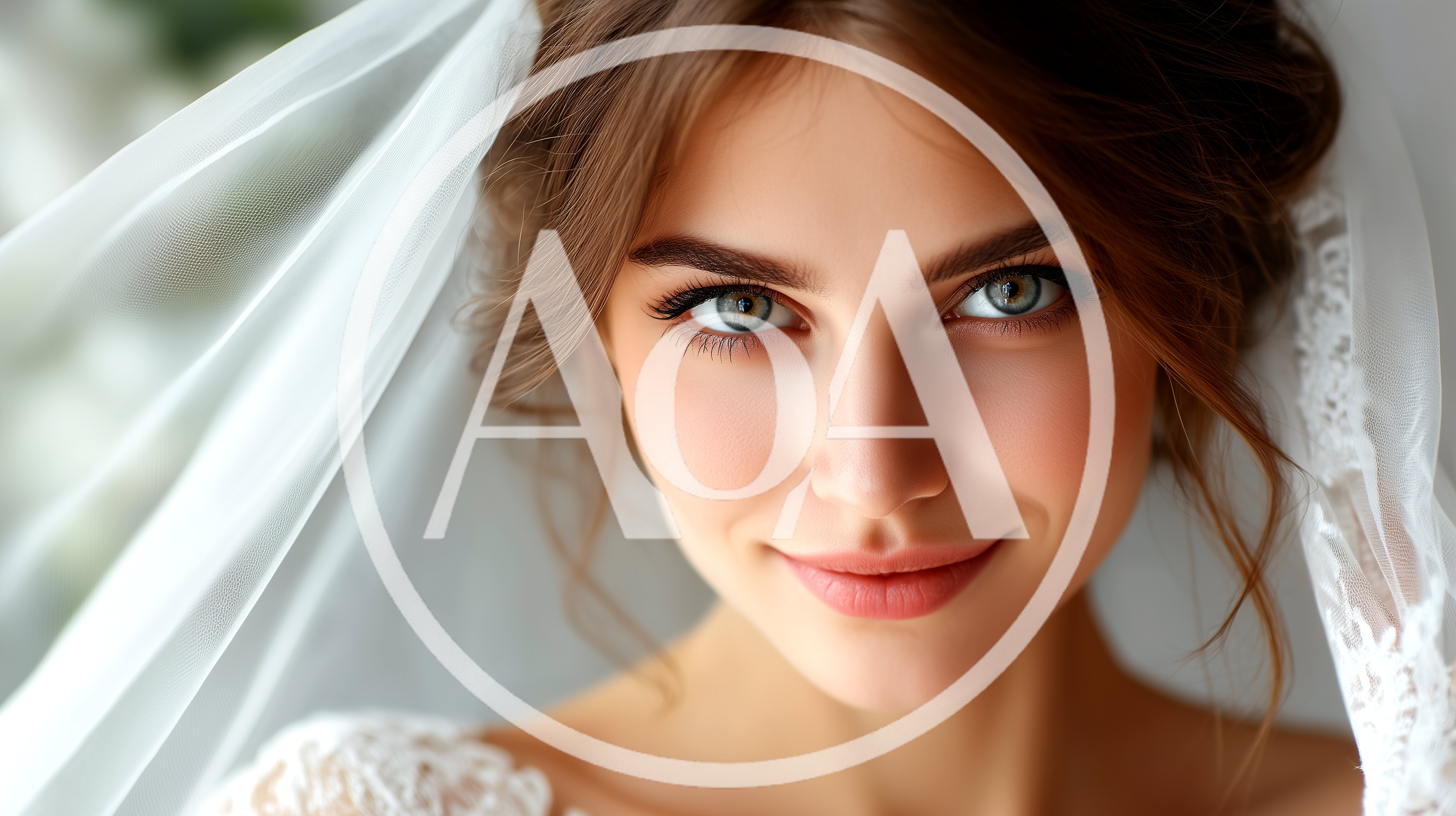 Portrait Of A Beautiful Young Bride In Wedding Veil