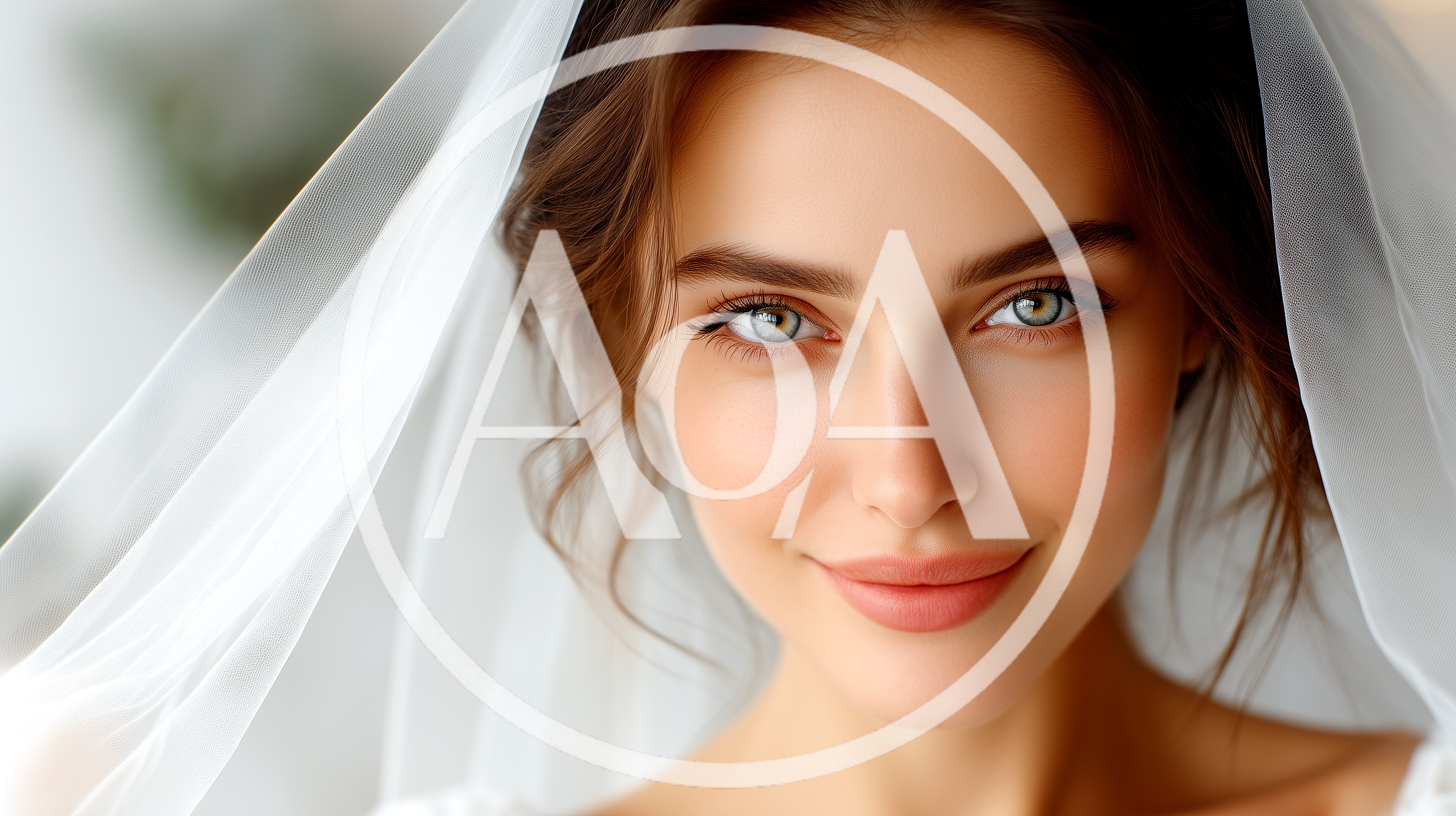 Portrait Of A Beautiful Bride Wearing A Wedding Veil