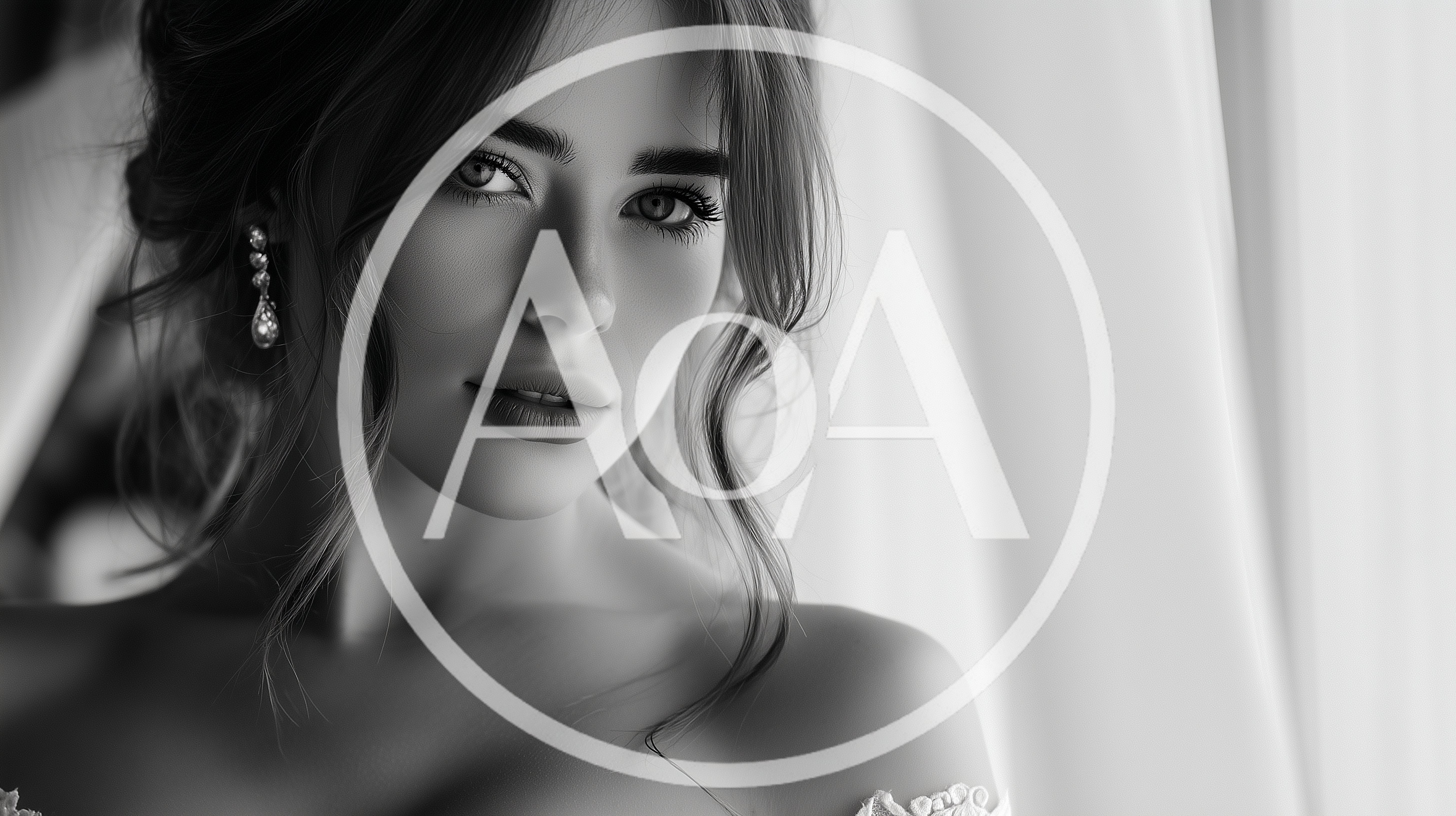 Portrait Of A Beautiful Bride In Black And White