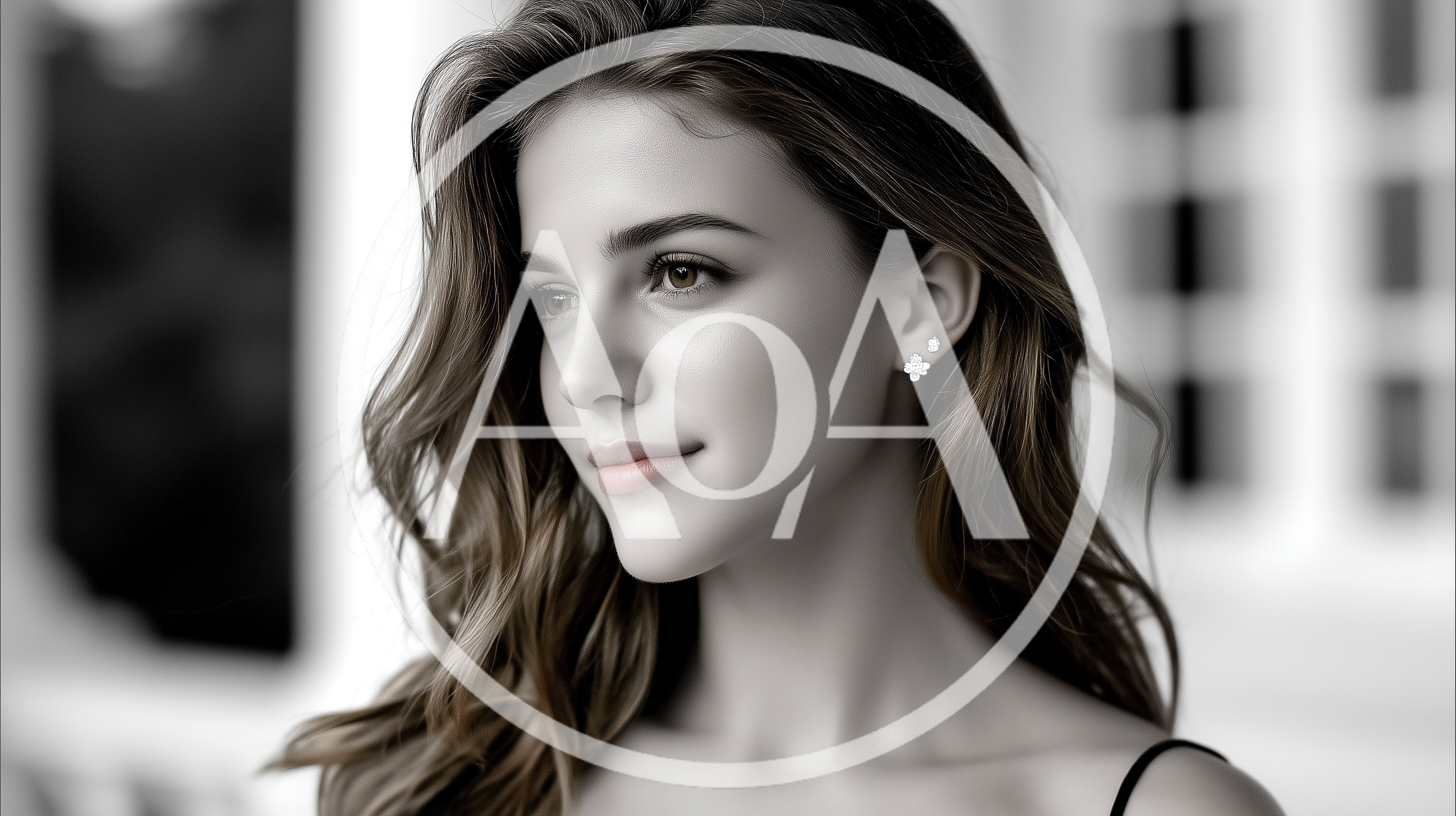 Portrait Of A Beautiful Young Woman With Wavy Hair