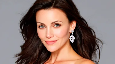 Portrait Of A Beautiful Woman With Long Dark Hair