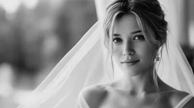 Portrait Of A Beautiful Bride In A Wedding Veil