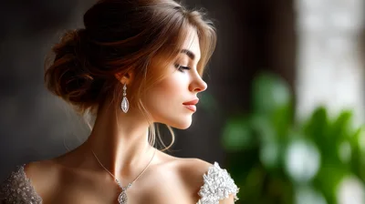 Elegant Bride With Sophisticated Updo And Jewelry