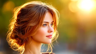 Portrait Of A Young Woman With Golden Hour Lighting