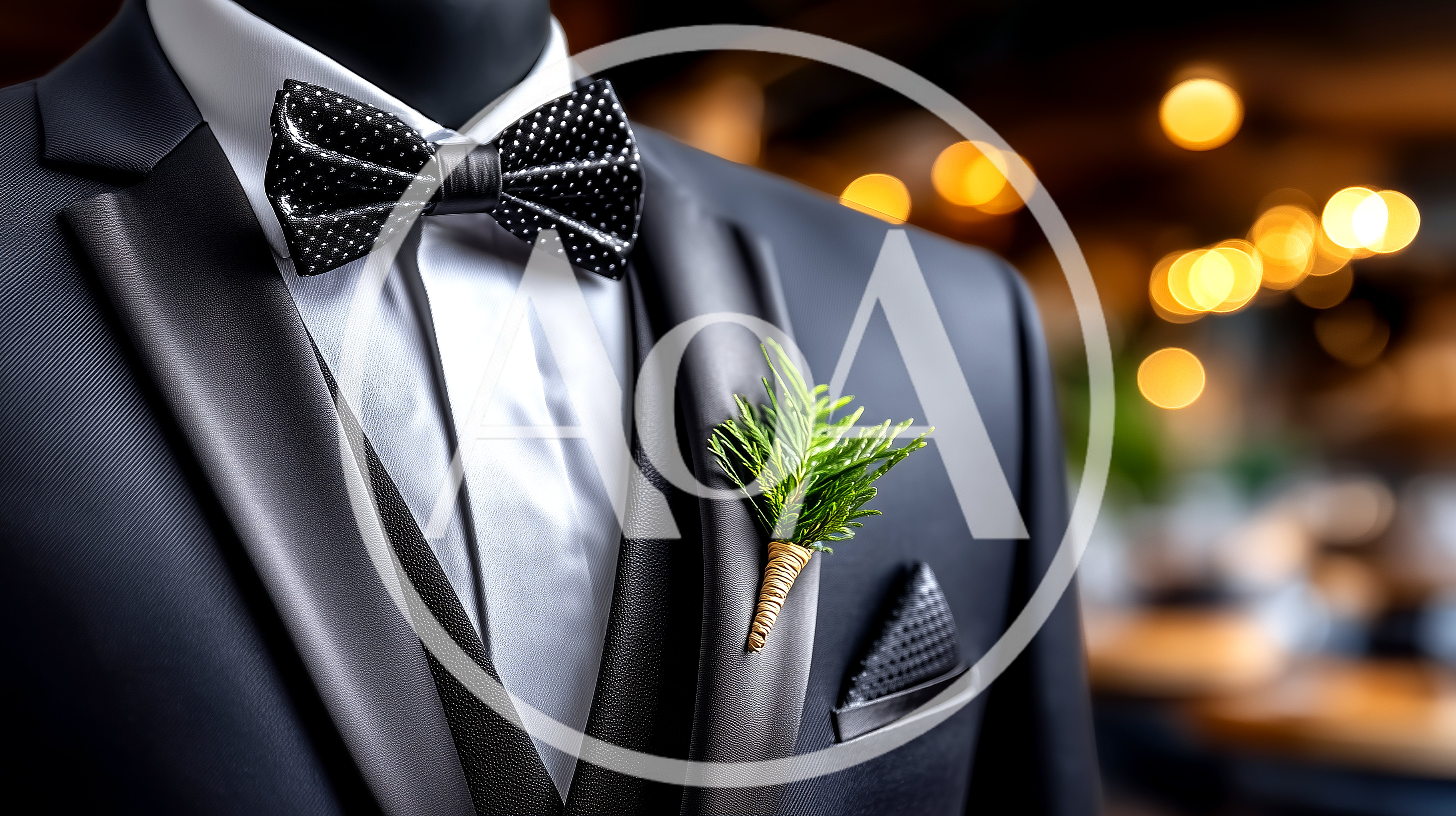 Elegant Groom Suit With Bow Tie And Boutonniere
