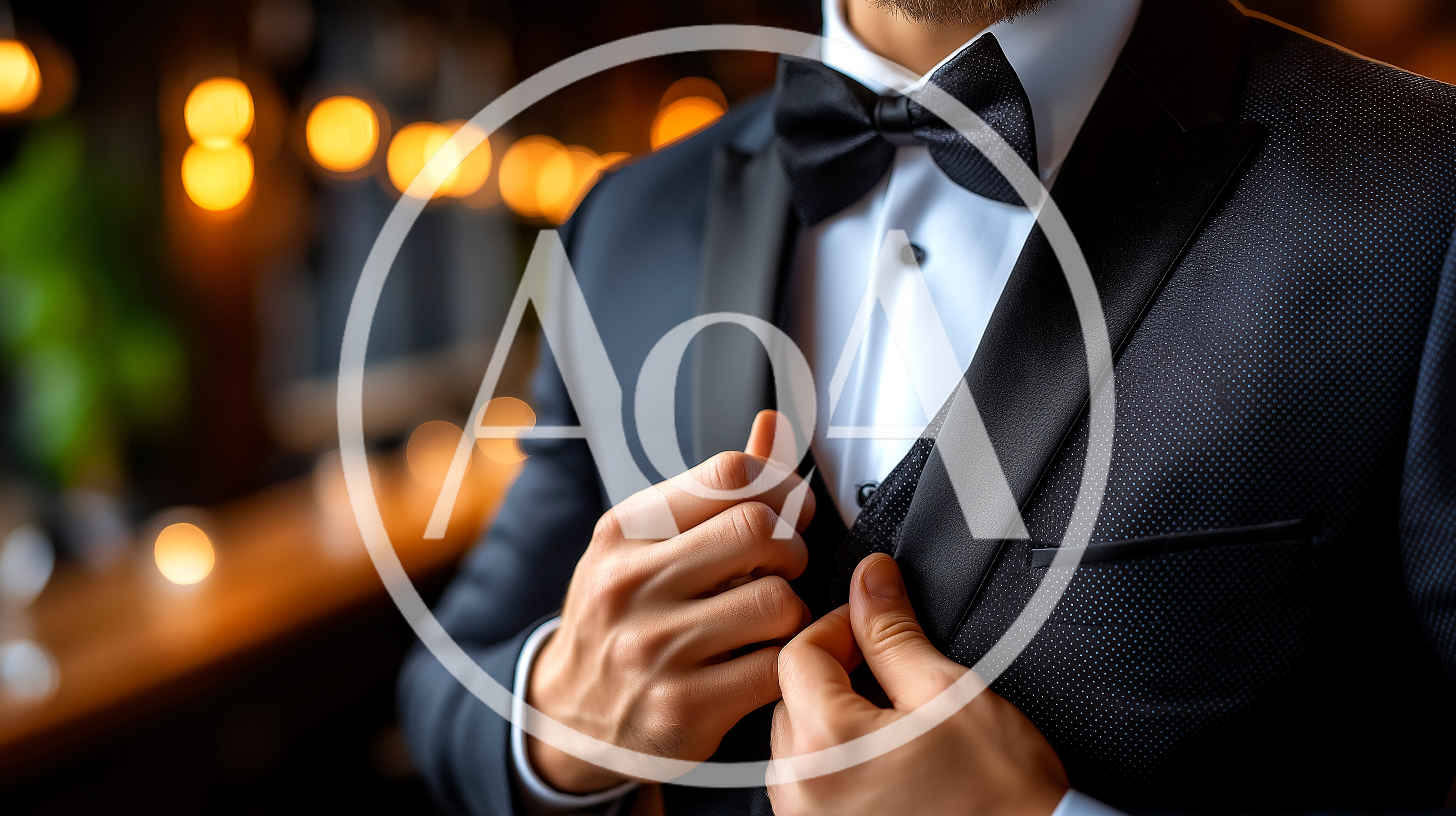 Man Adjusting His Tuxedo Jacket At A Formal Event