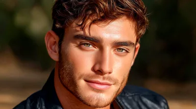 Portrait Of A Handsome Young Man With Stubble