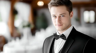 Handsome Young Man Wearing A Formal Tuxedo