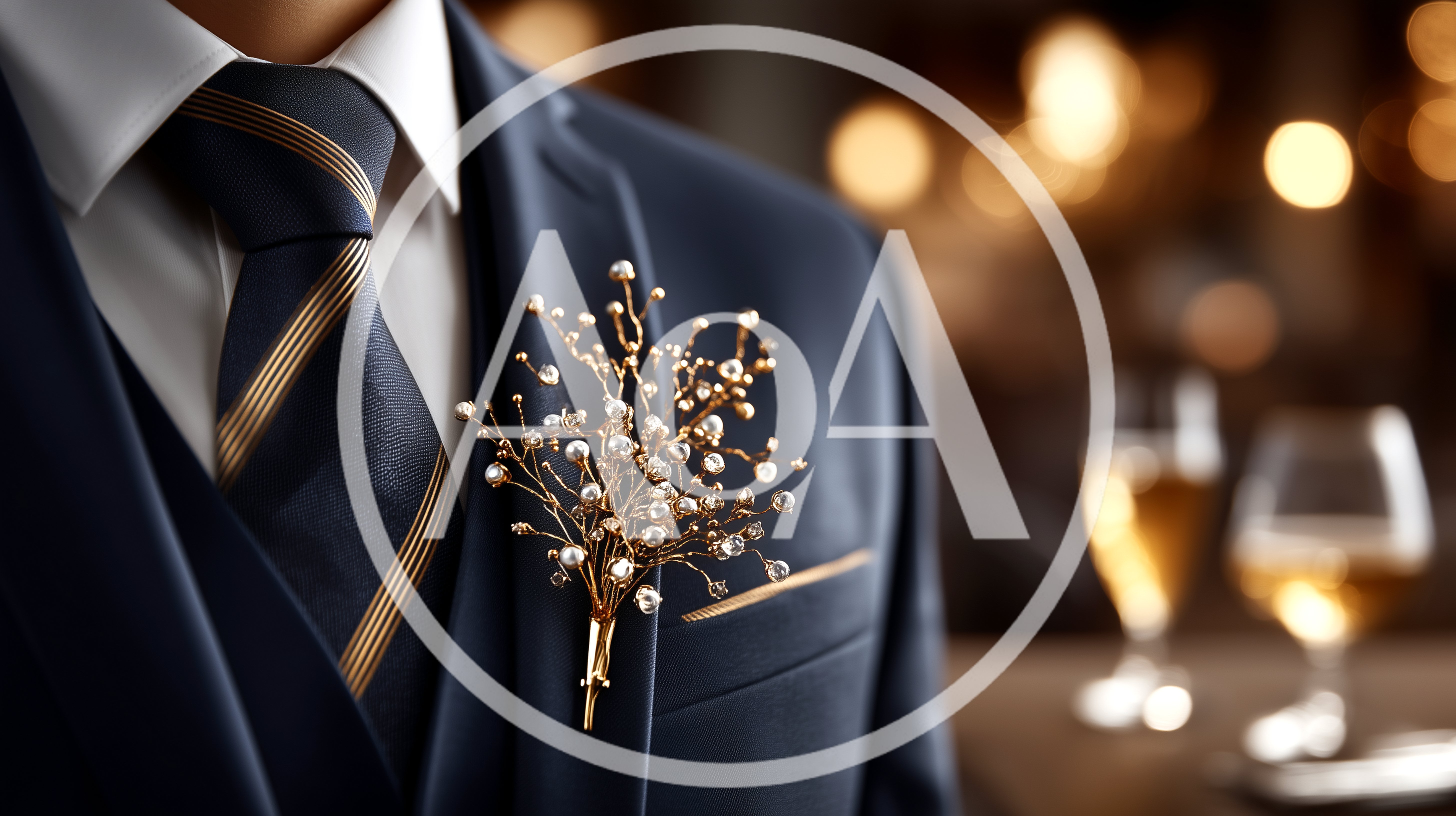 Groom Wearing Elegant Suit With Decorative Floral Boutonniere