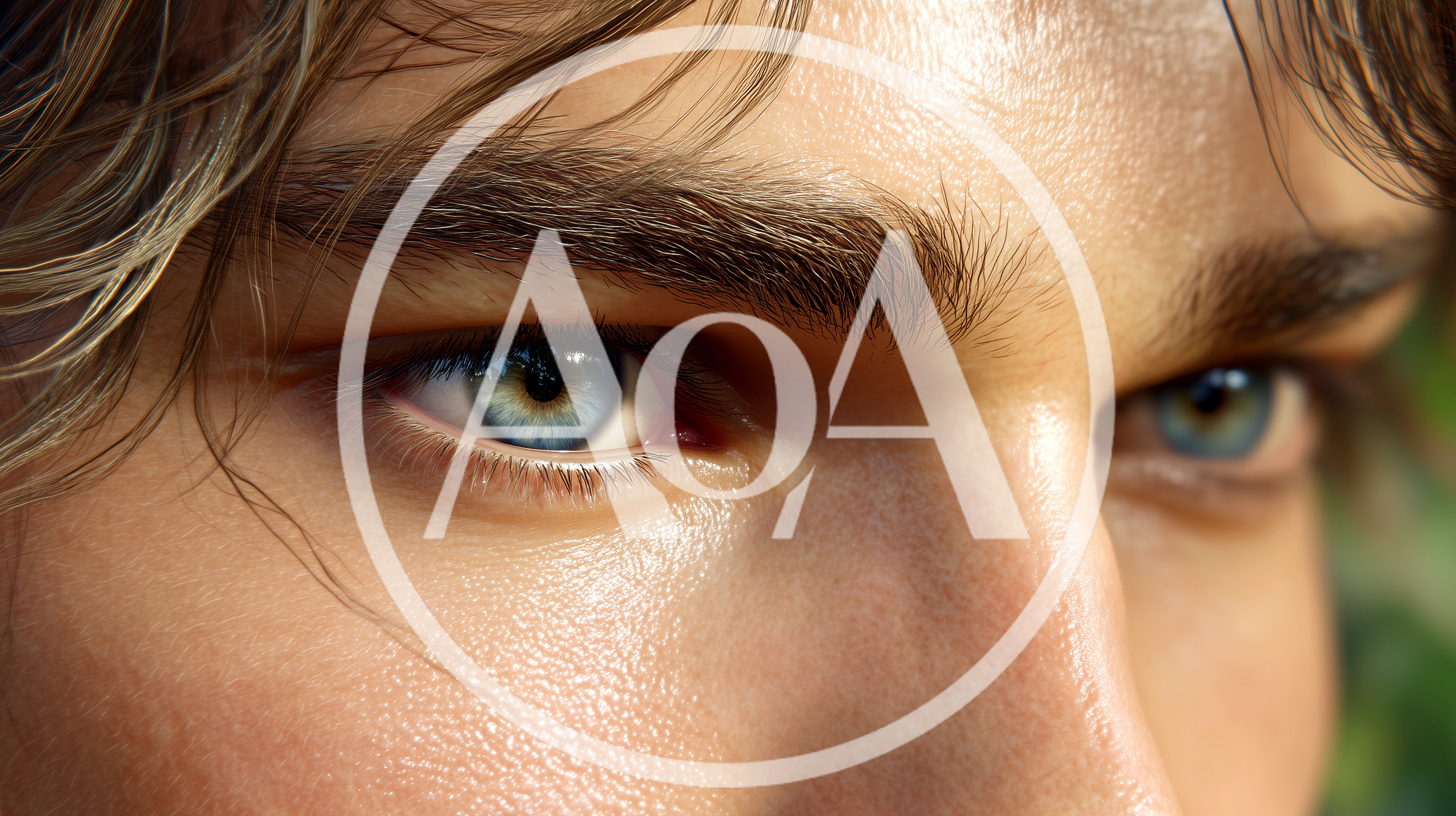 Close Up Portrait Of A Young Man With Blue Eyes