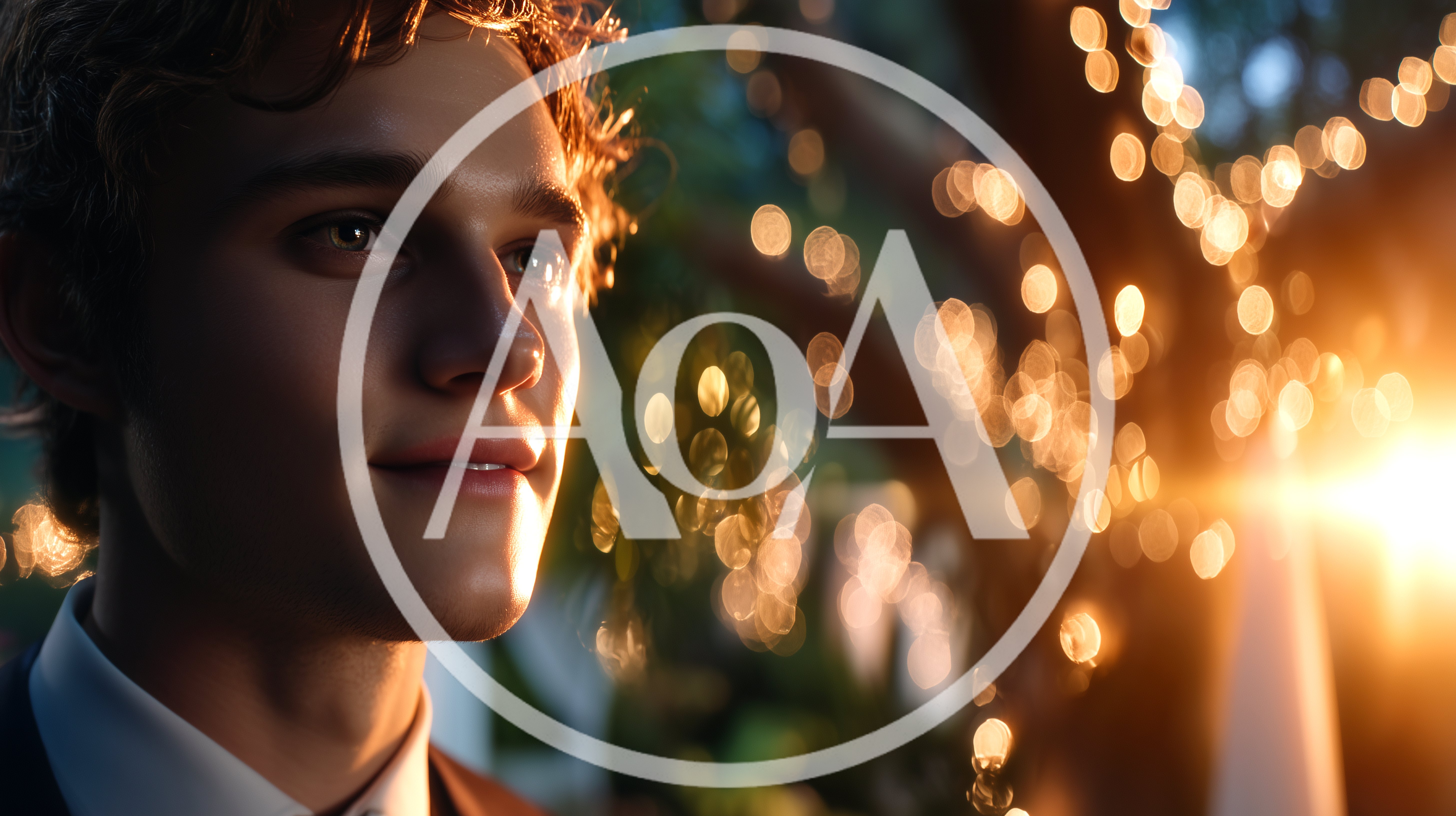 Young Man Looking Thoughtfully At Evening Lights