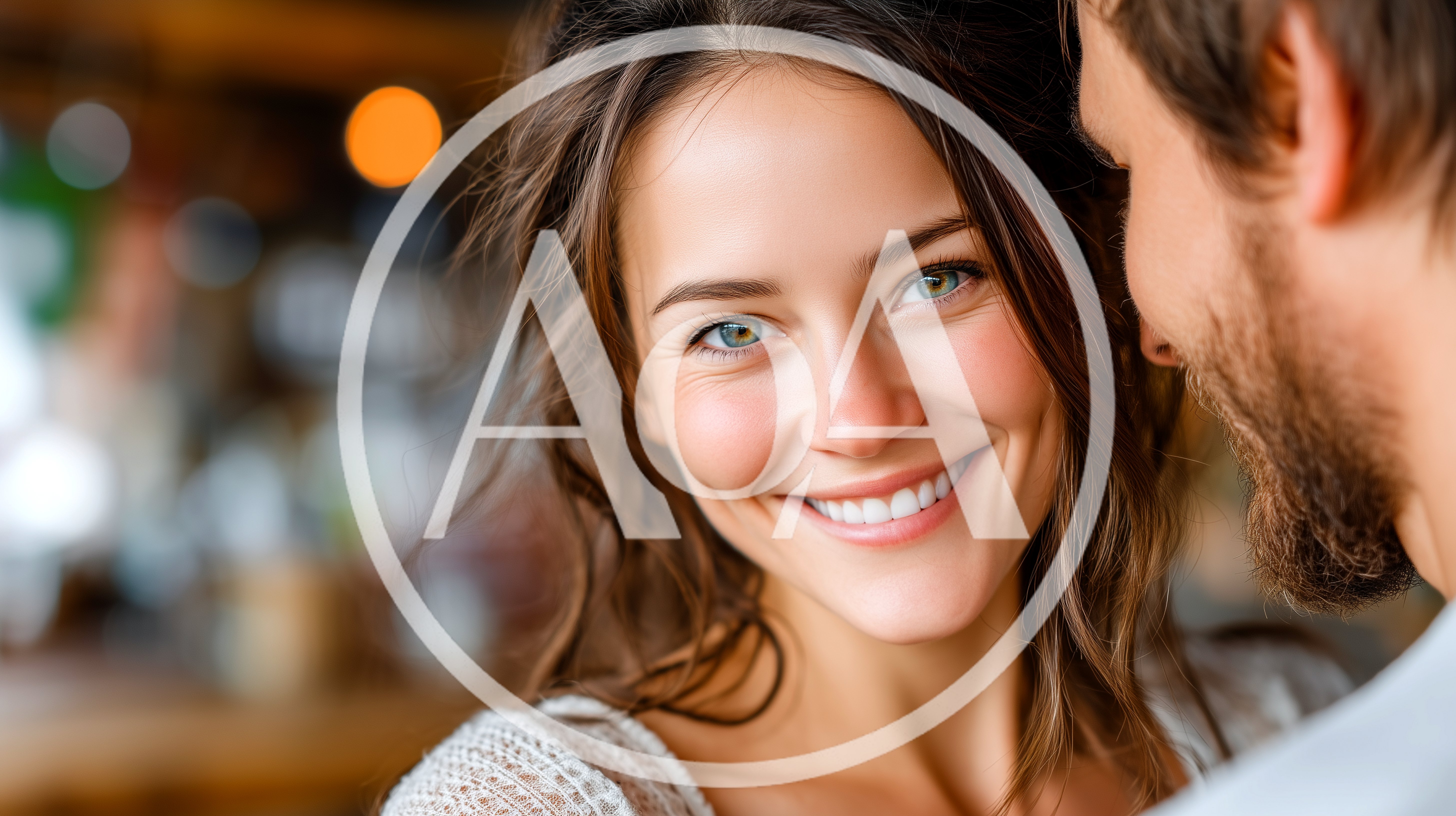 Close Up Of A Smiling Woman Looking At Her Partner