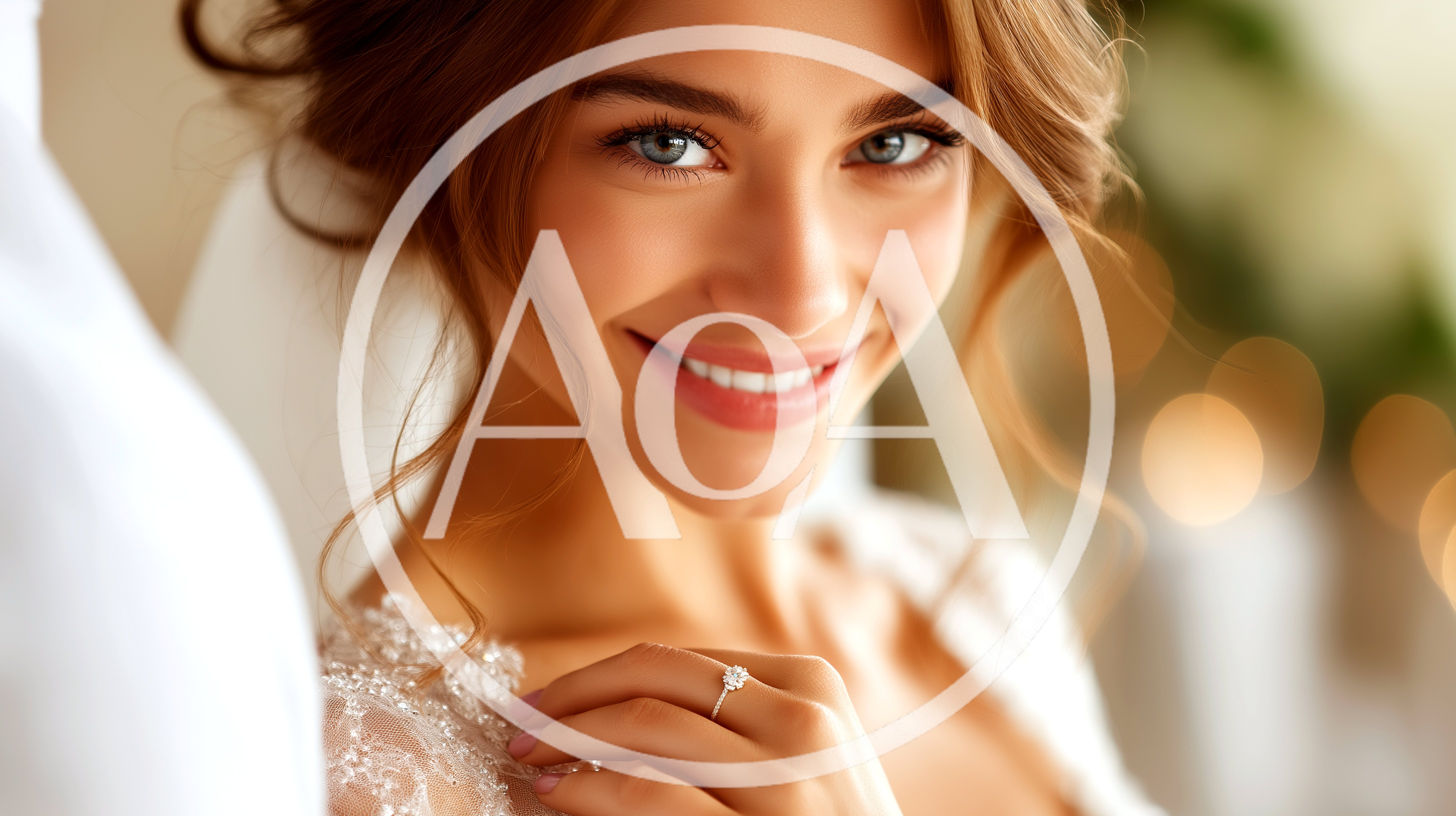 Beautiful Bride Smiling With Engagement Ring