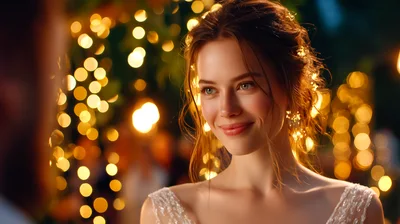Beautiful Bride Smiling During Wedding Reception