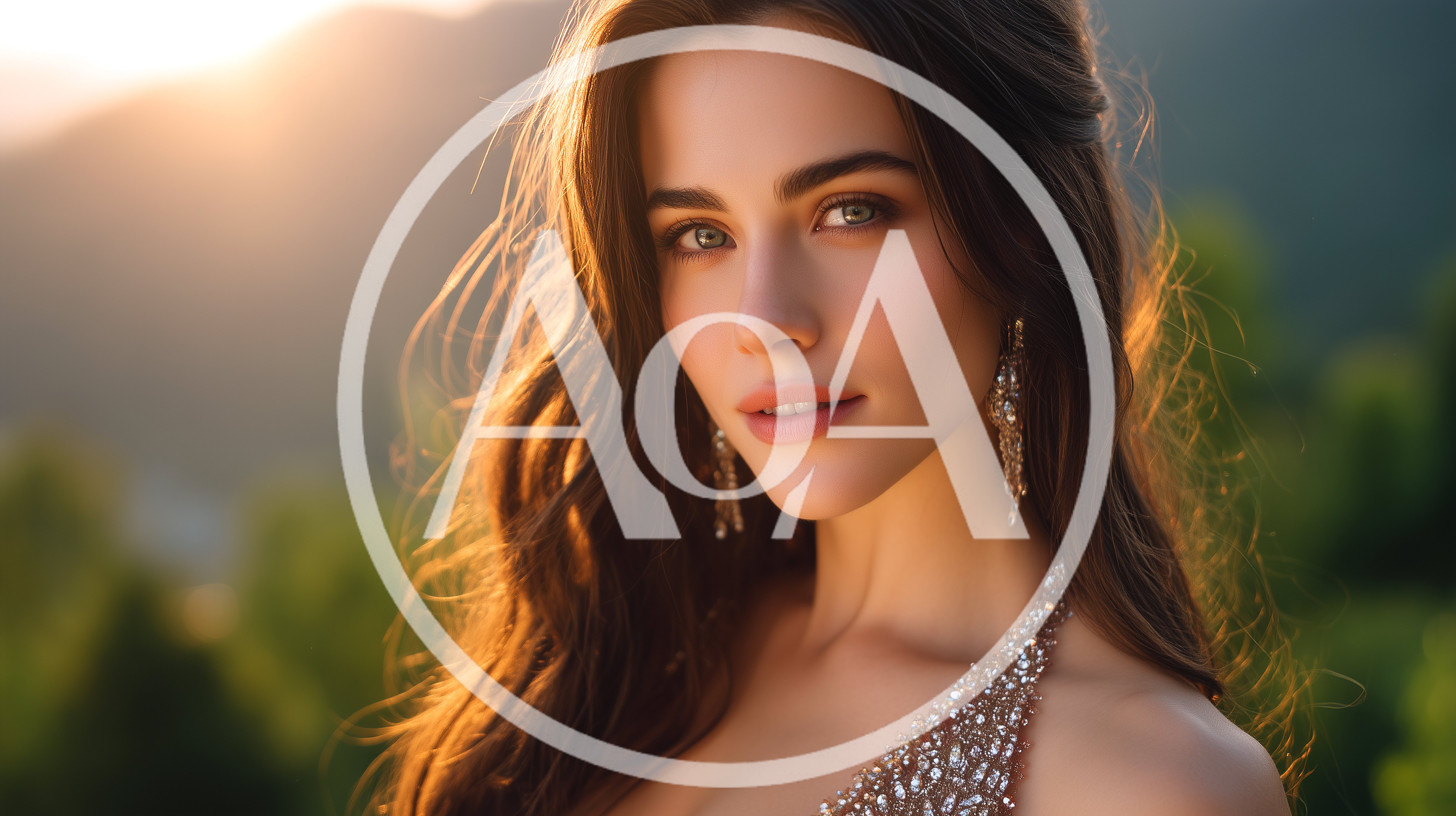 Portrait Of A Beautiful Woman In Golden Hour Light