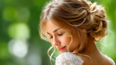 Beautiful Bride With Elegant Updo Hairstyle
