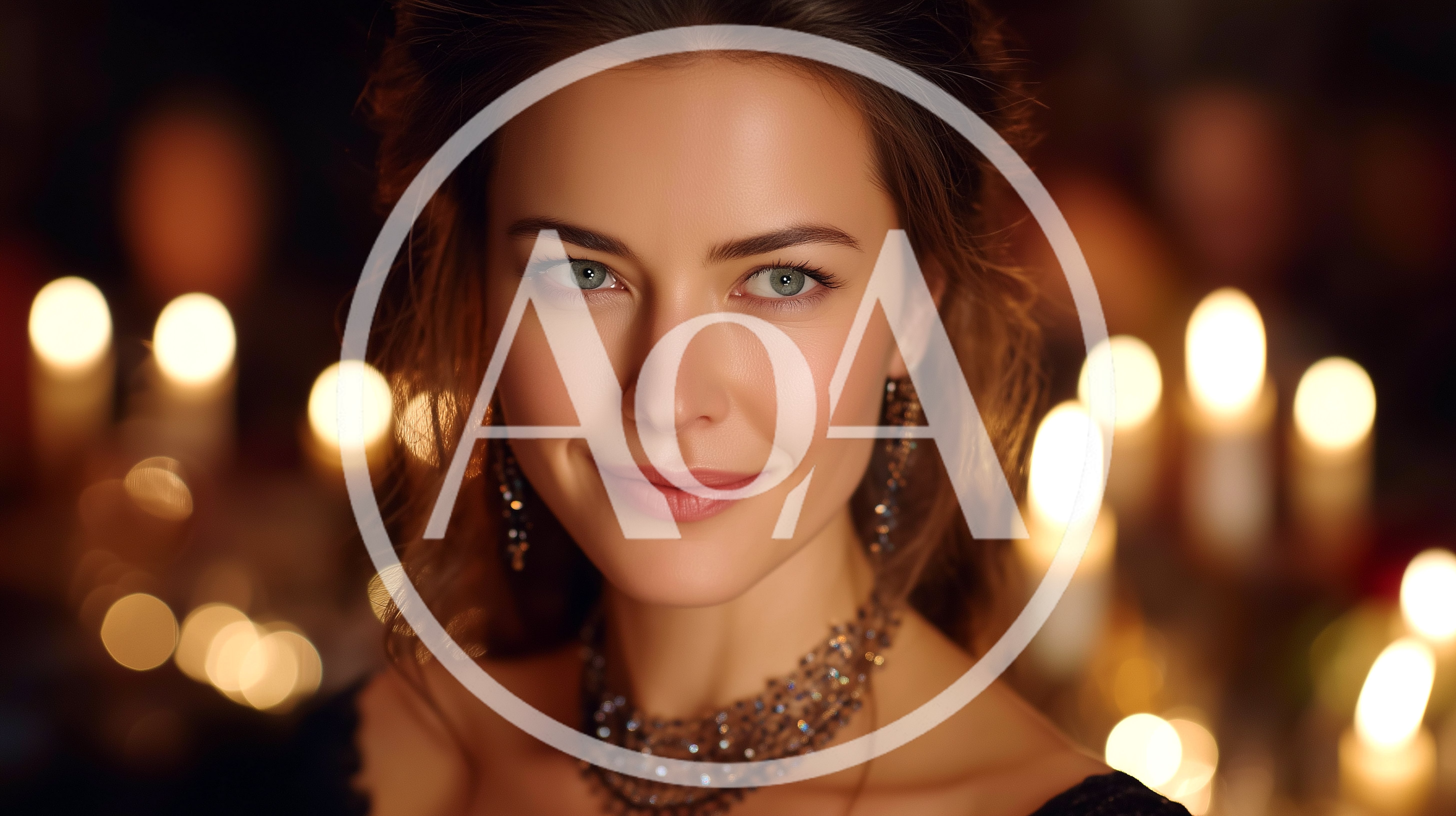Elegant Woman Smiling In Candlelit Setting