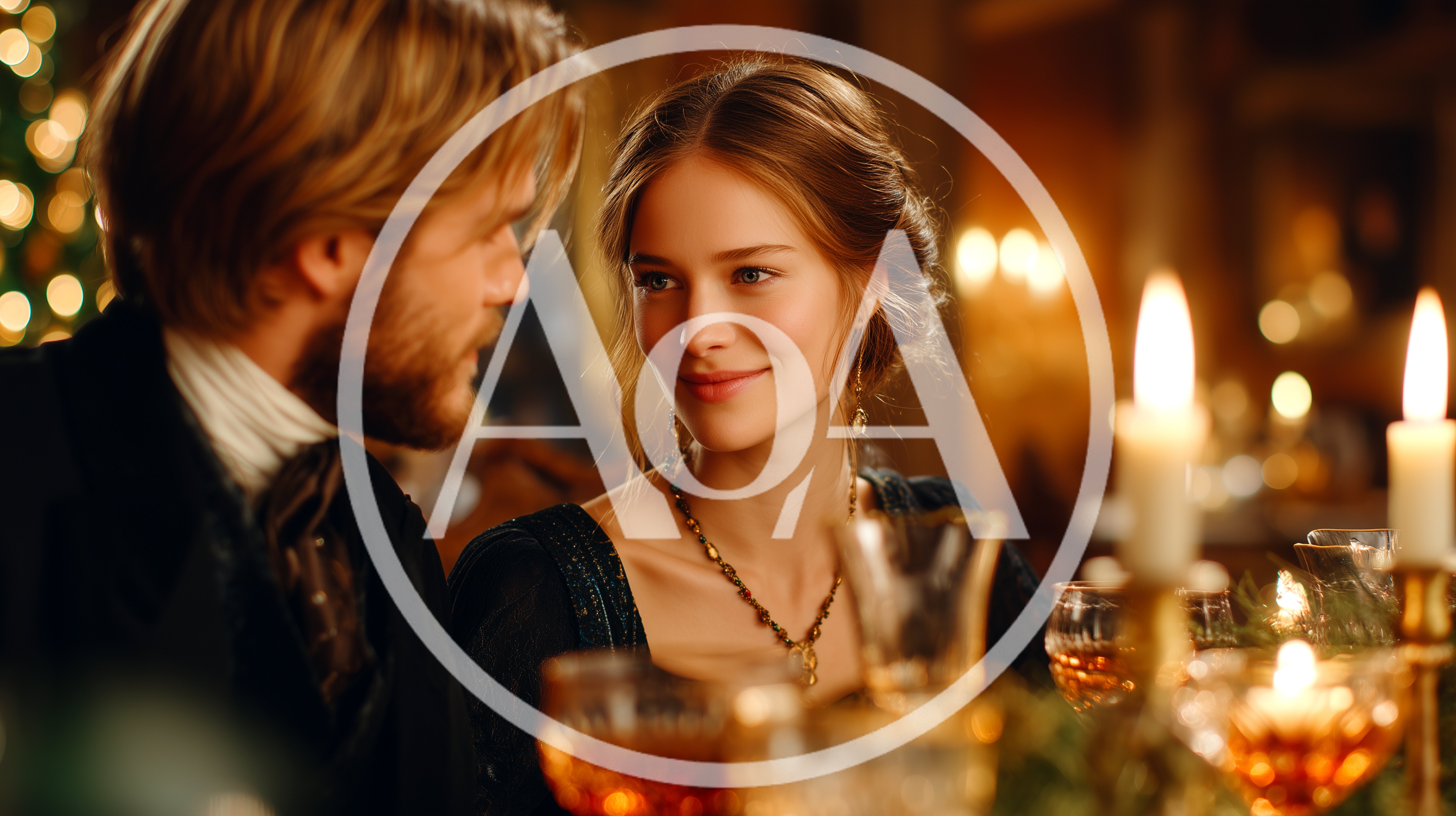 Romantic Couple Having A Candlelit Dinner