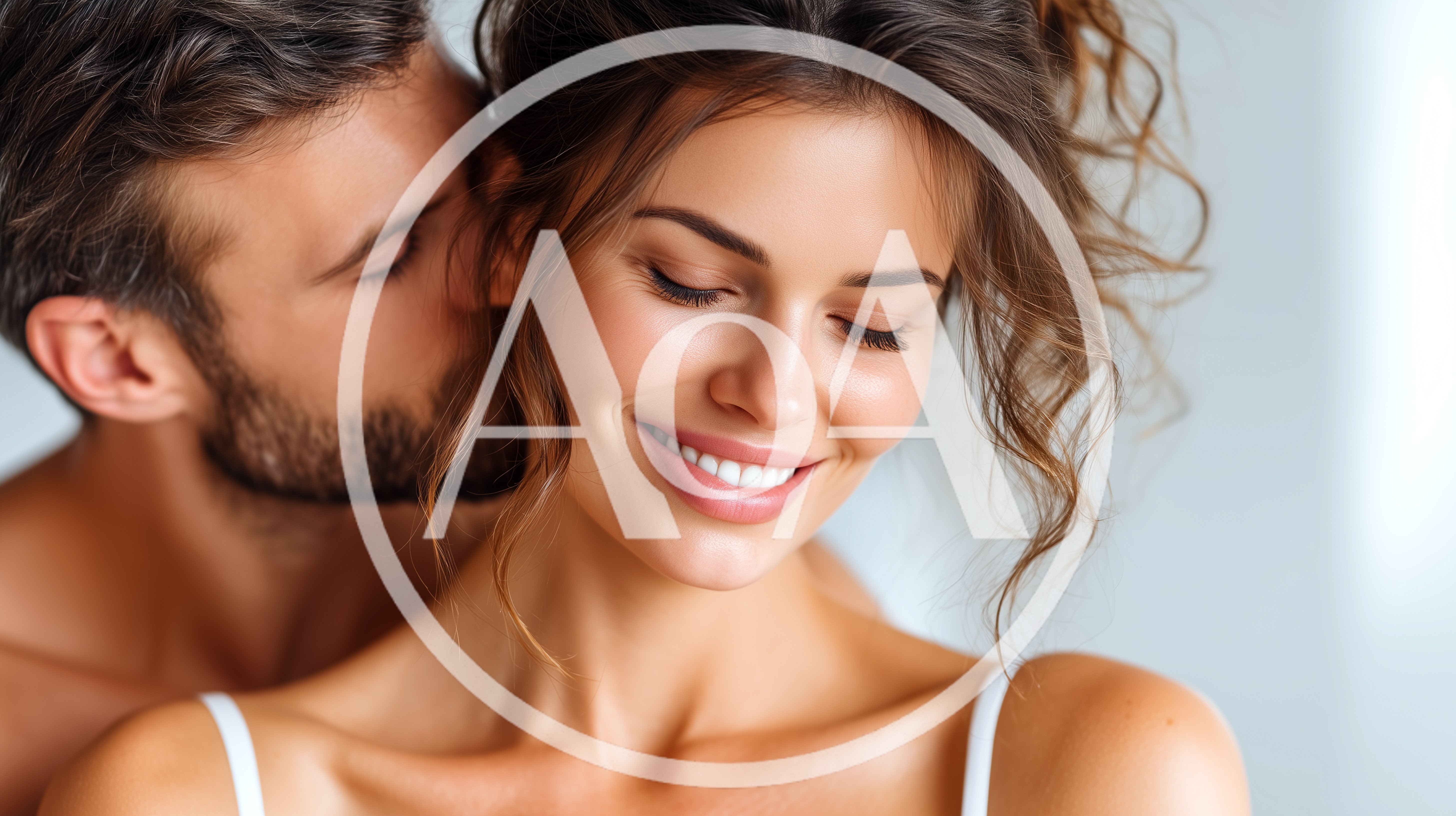 Man Whispering Into Woman's Ear With Affection