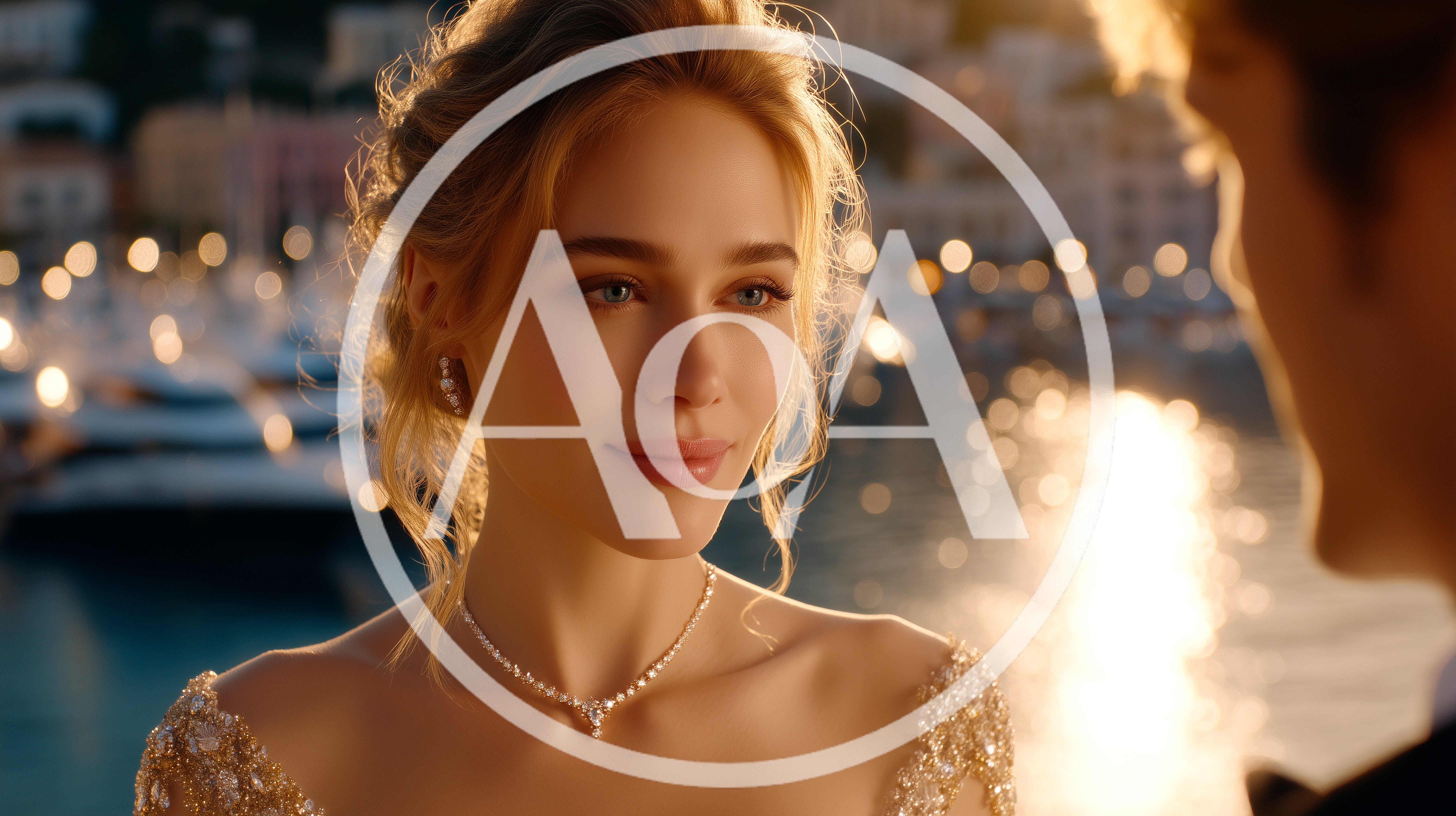 Elegant Woman Gazing Lovingly At Partner During Sunset