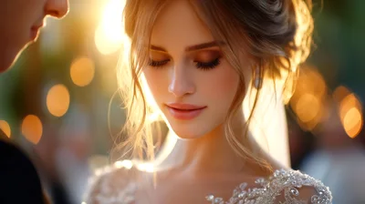 Close Up Of A Beautiful Bride At Wedding Ceremony