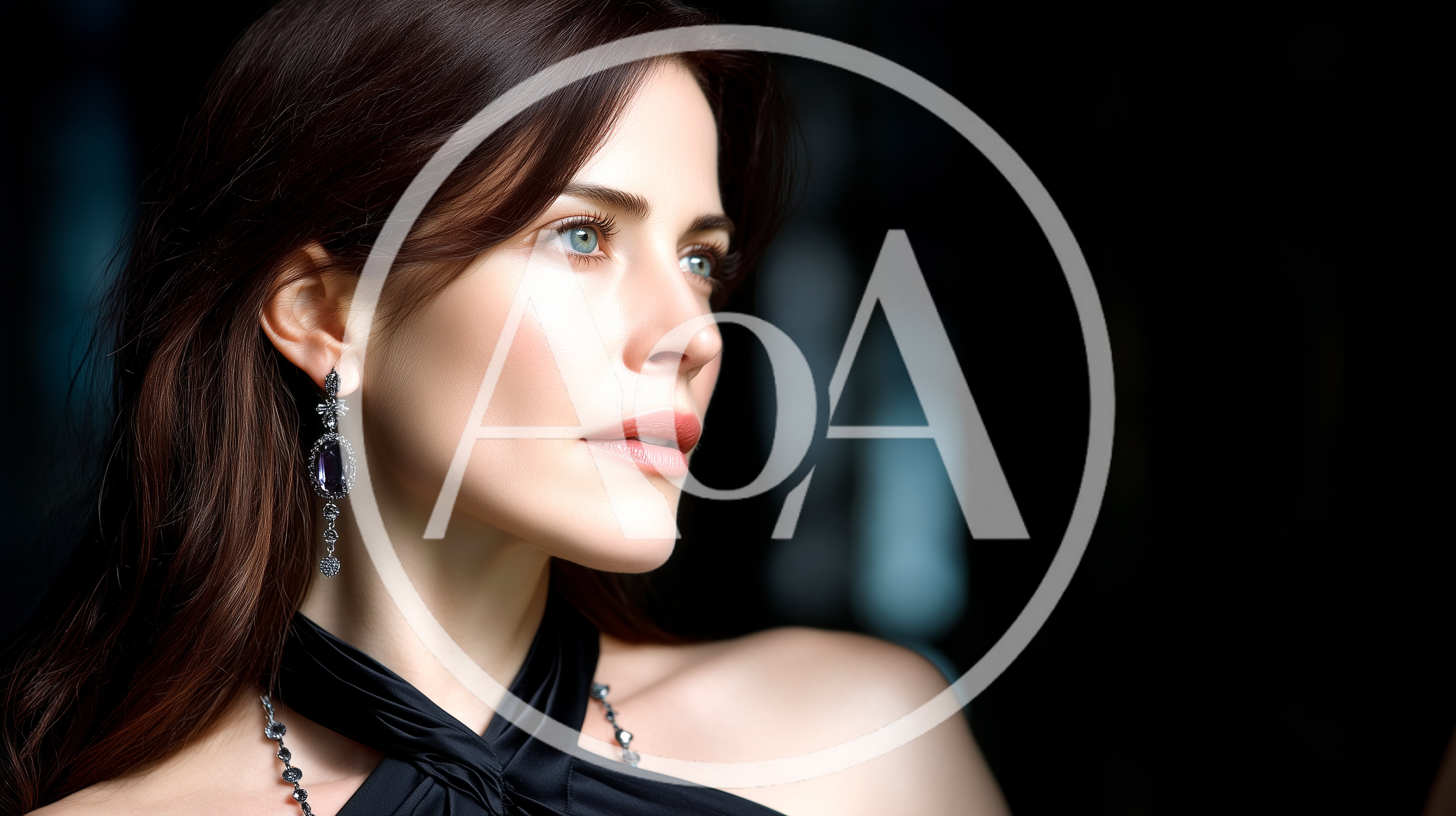 Elegant Woman Wearing Luxury Jewelry In Dark Setting