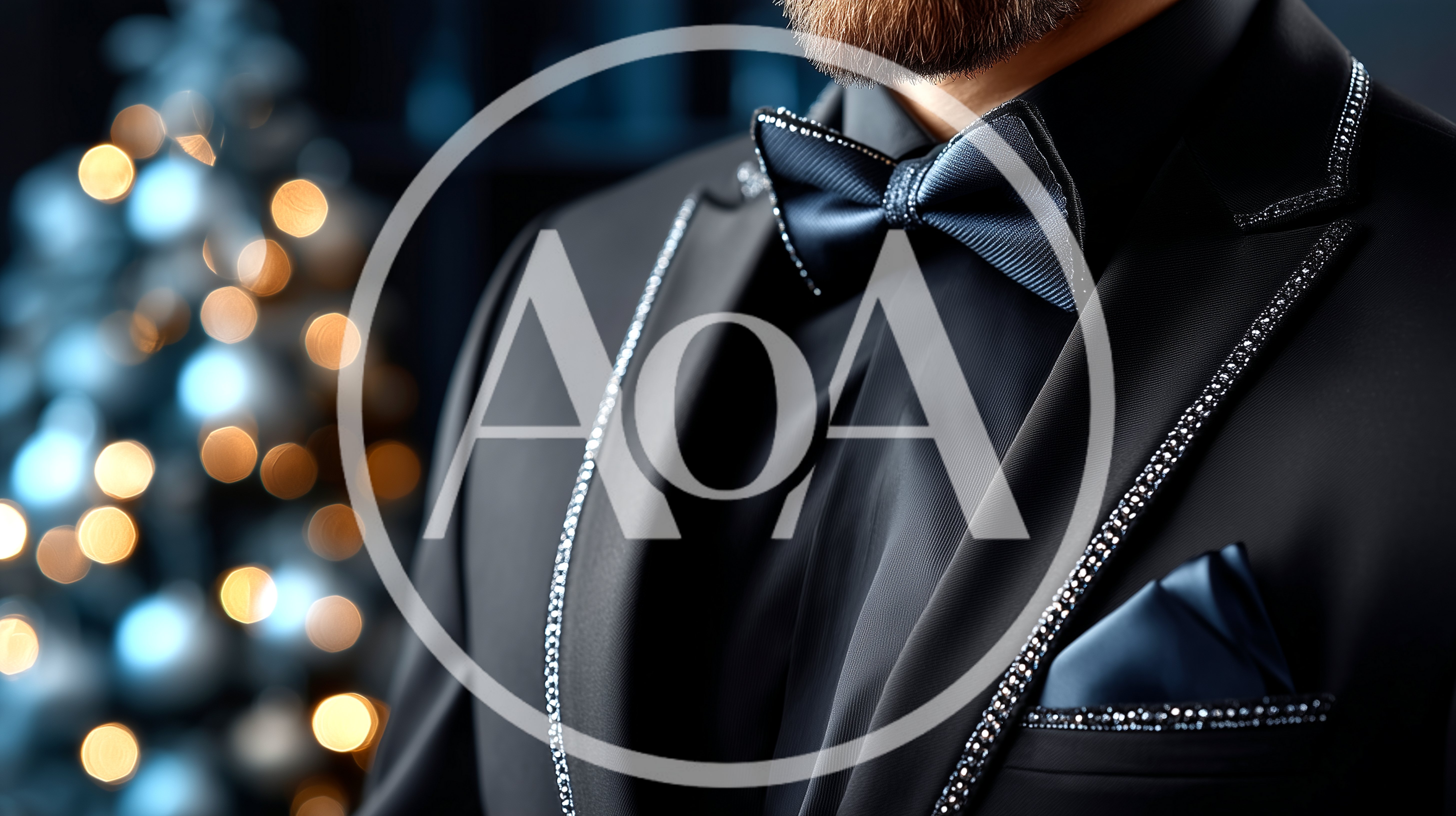 Elegant Man In Black Tuxedo With Bow Tie