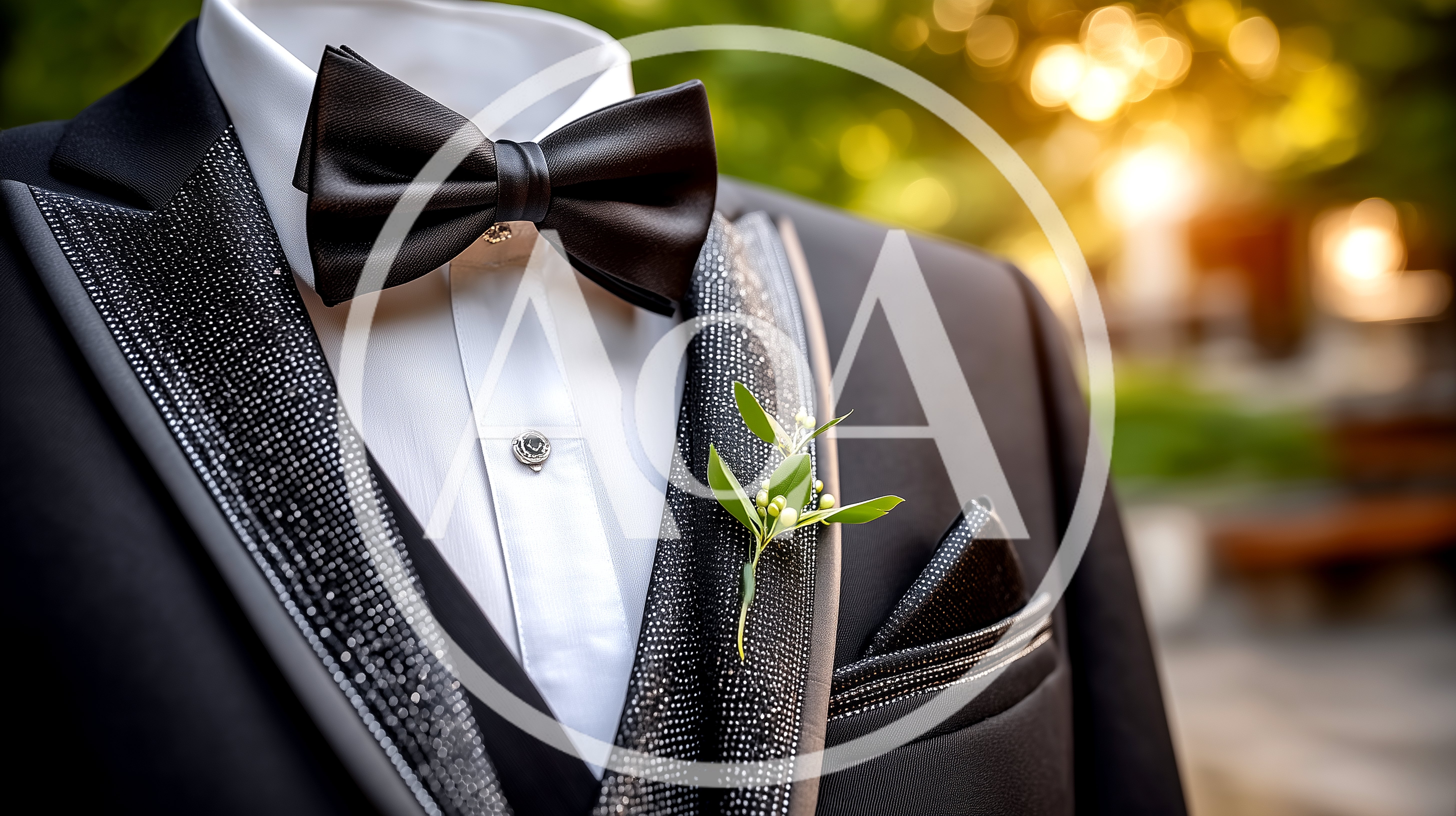 Elegant Groom Suit With Bow Tie And Boutonniere