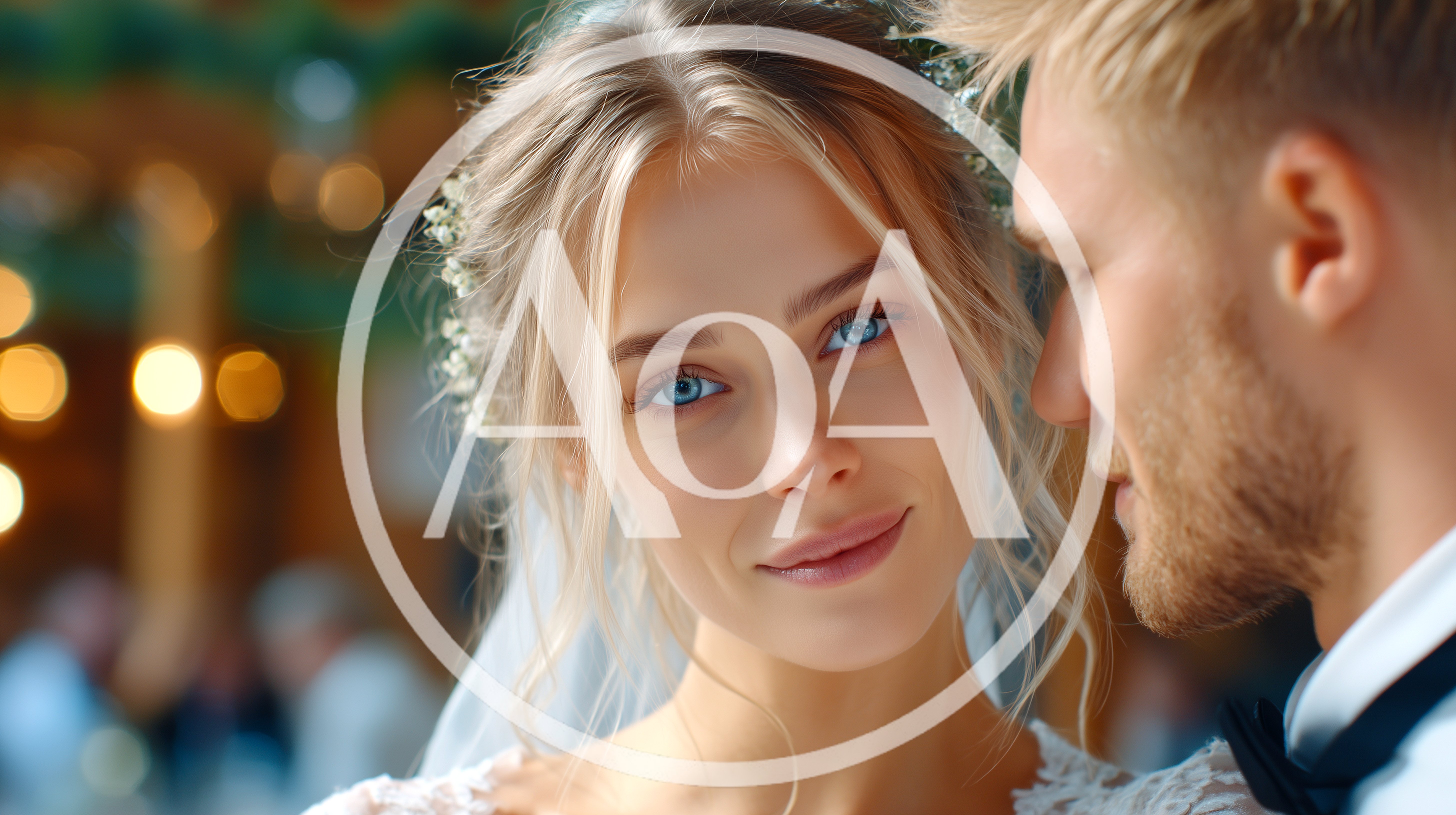 Close Up Of A Beautiful Bride And Groom