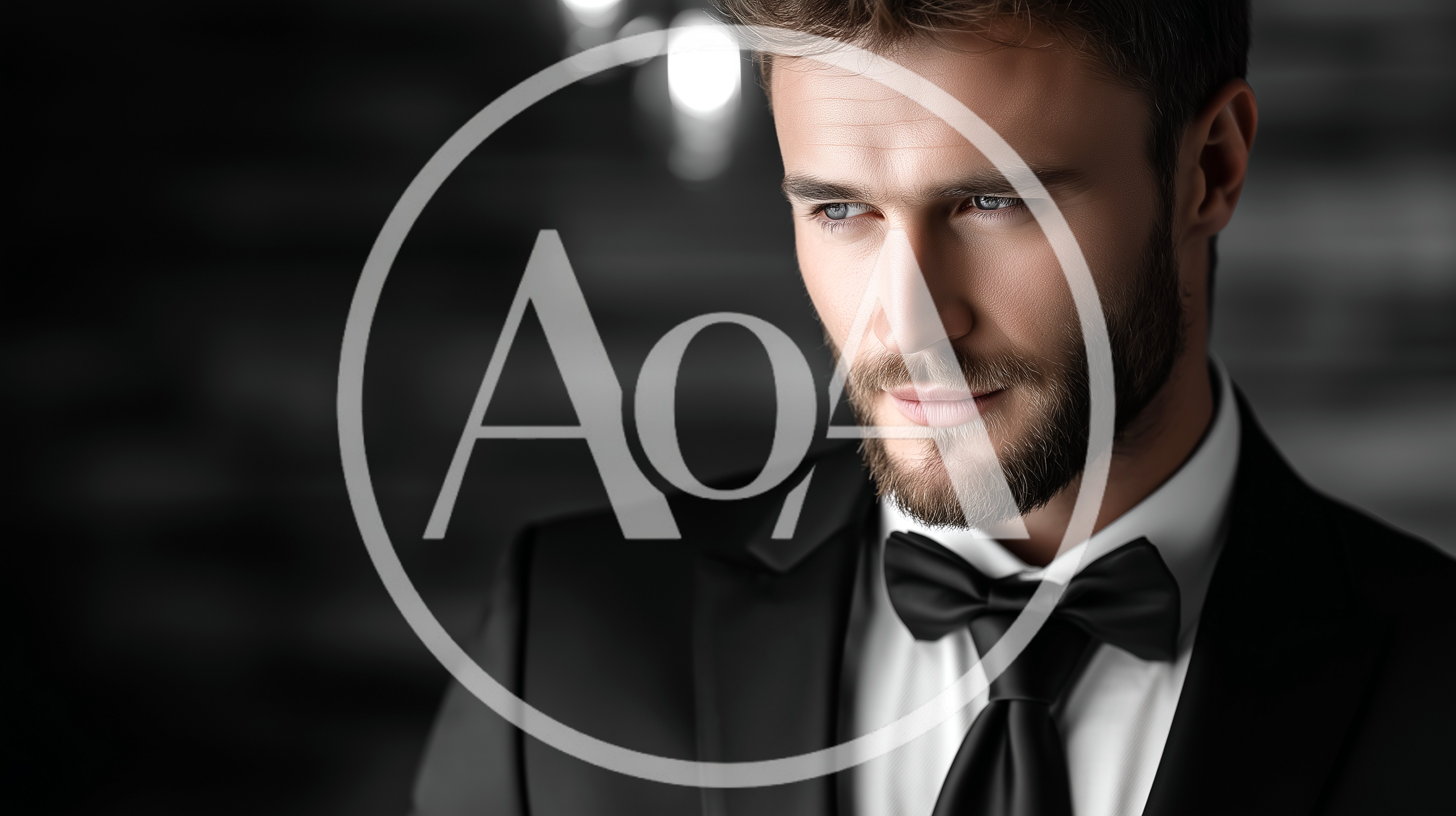 Handsome Man In A Black Tuxedo And Bow Tie